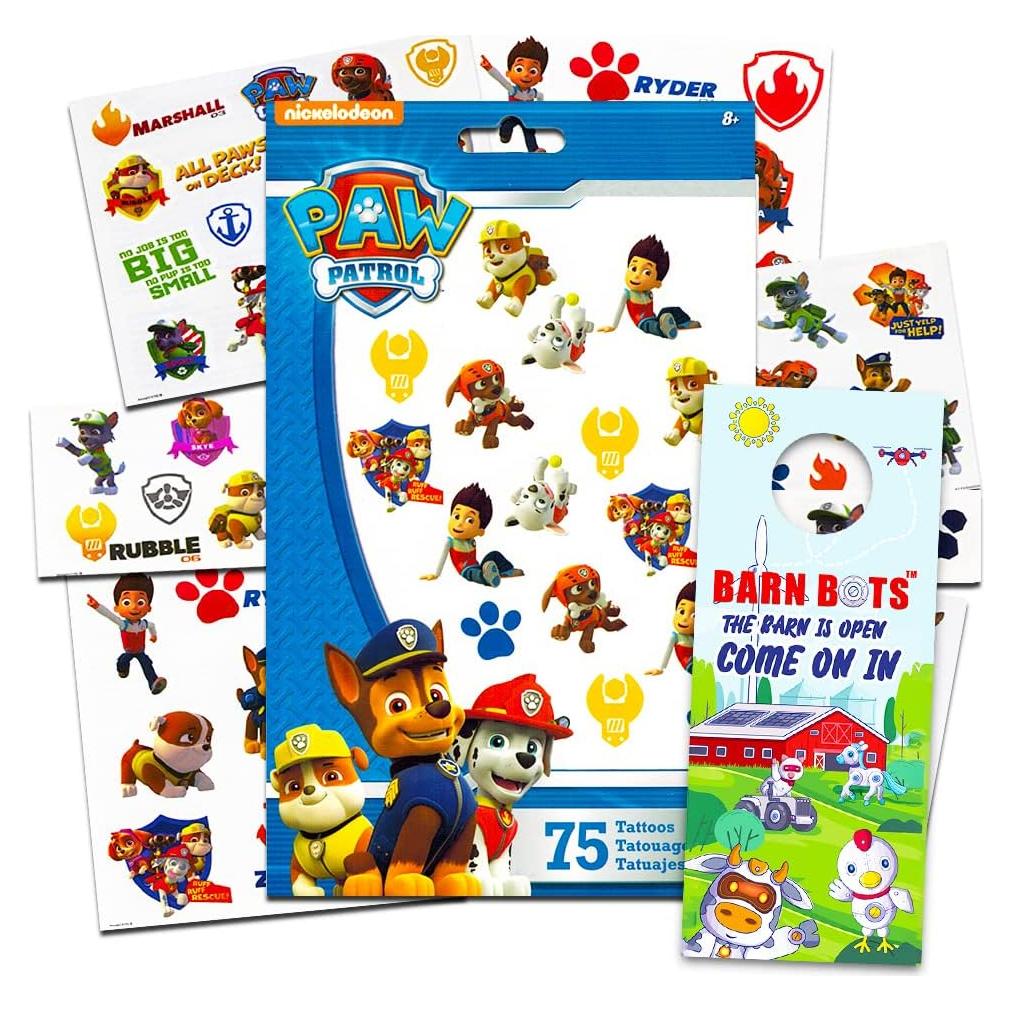 Tatuajes Temporales PAW Patrol 75 Piezas para Niños