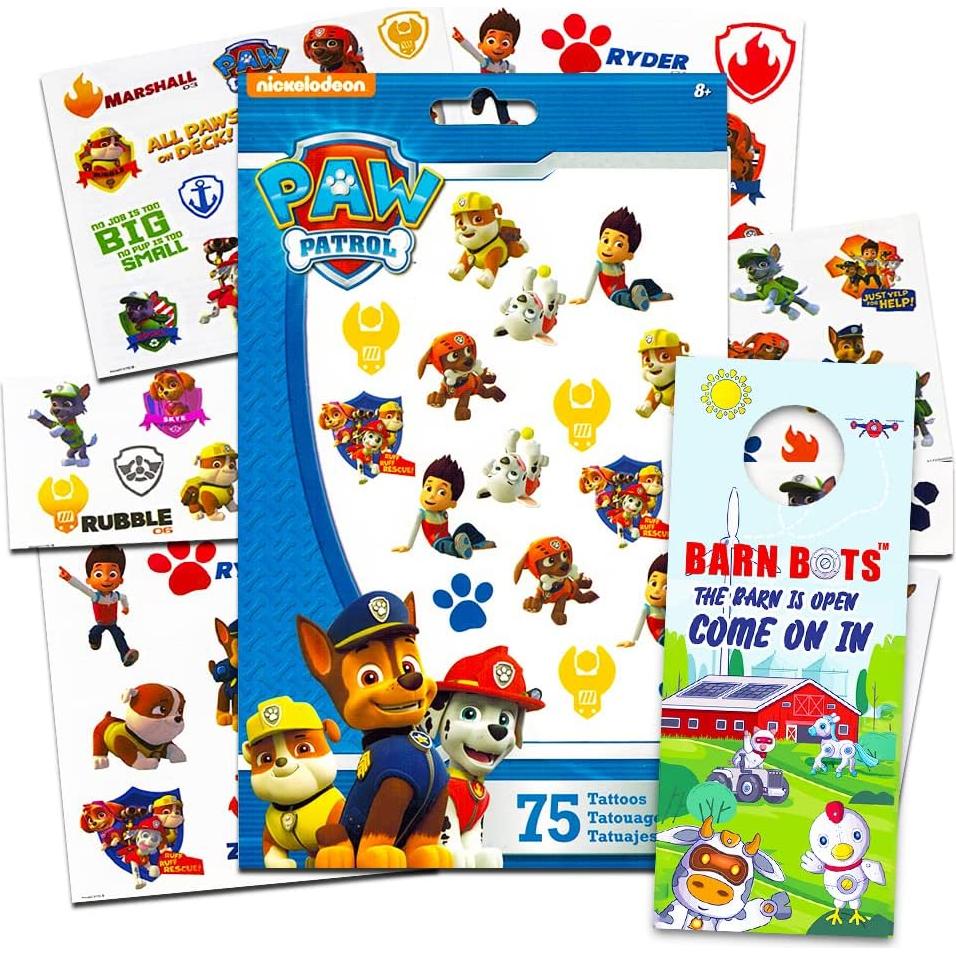 Tatuajes Temporales PAW Patrol 75 Piezas para Niños
