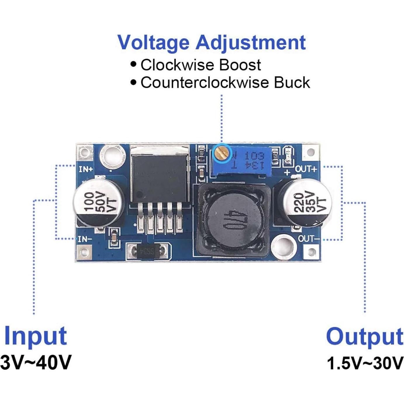 Convertidor Buck LM2596 Ajustable 3A Estabilizador de Voltaje