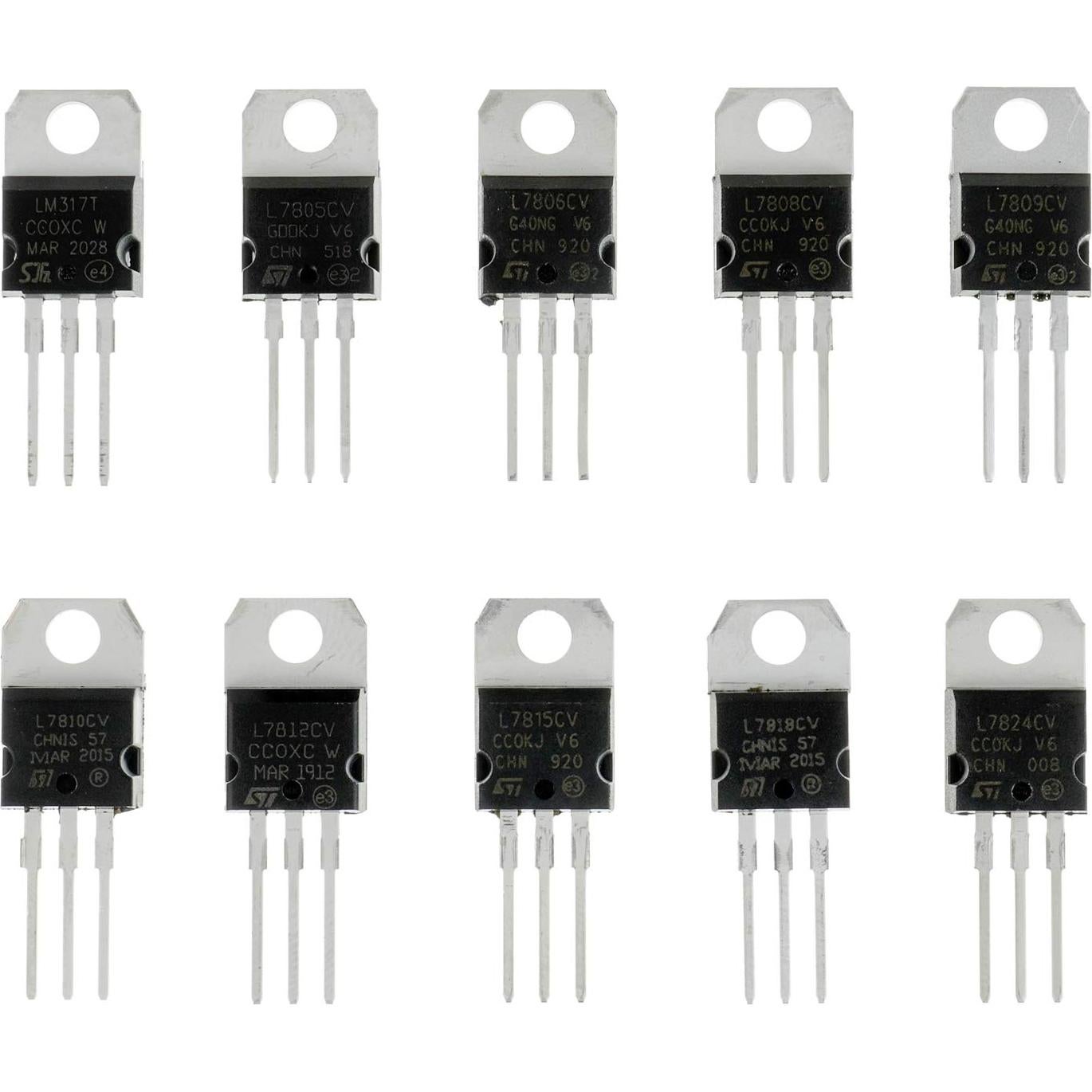 Kit de Reguladores de Voltaje Fijo Positivo HUAREW 50 Pcs