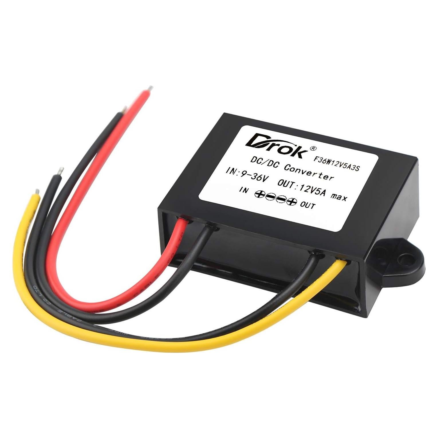 Estabilizador DC-DC DROK 12V 5A 60W Impermeable