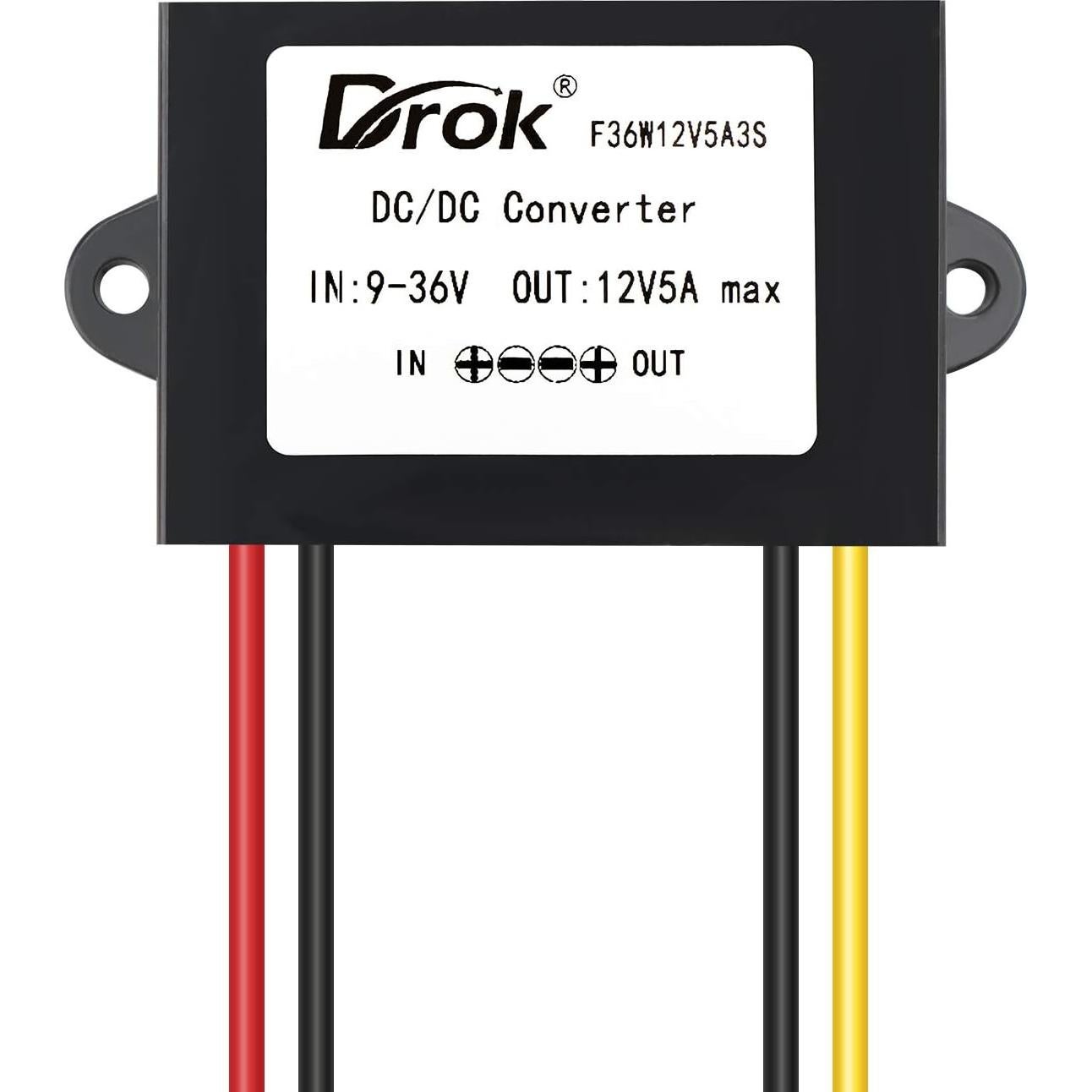 Estabilizador DC-DC DROK 12V 5A 60W Impermeable