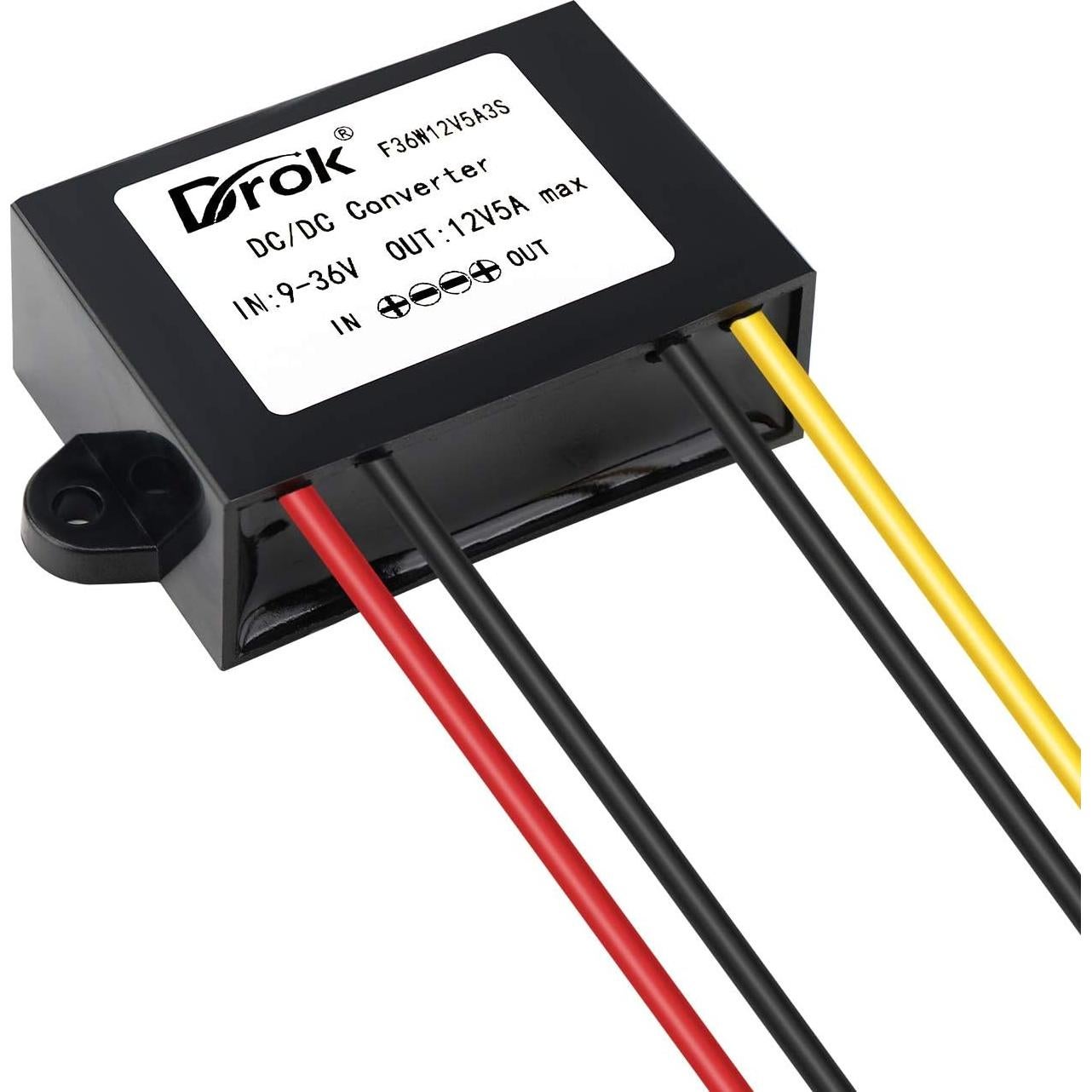 Estabilizador DC-DC DROK 12V 5A 60W Impermeable