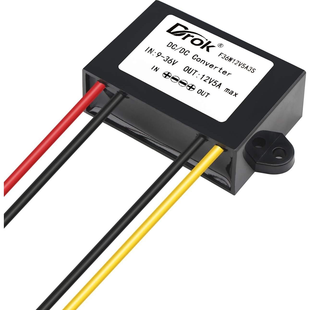 Estabilizador DC-DC DROK 12V 5A 60W Impermeable