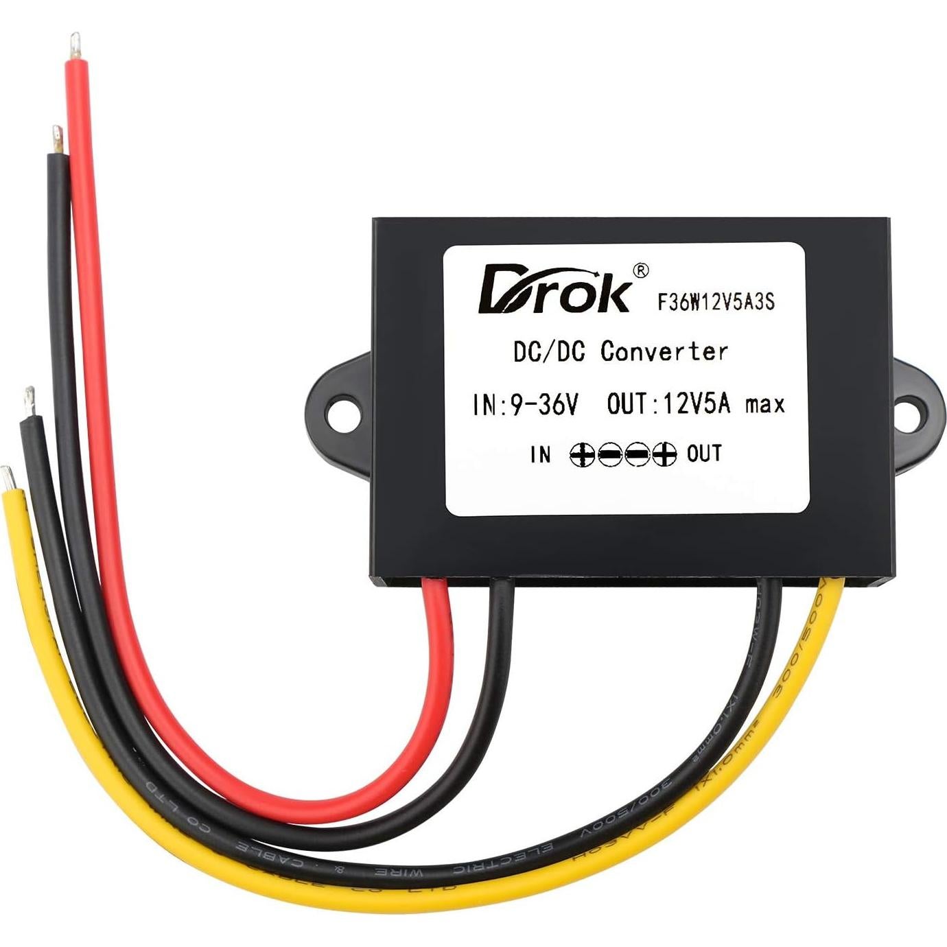 Estabilizador DC-DC DROK 12V 5A 60W Impermeable