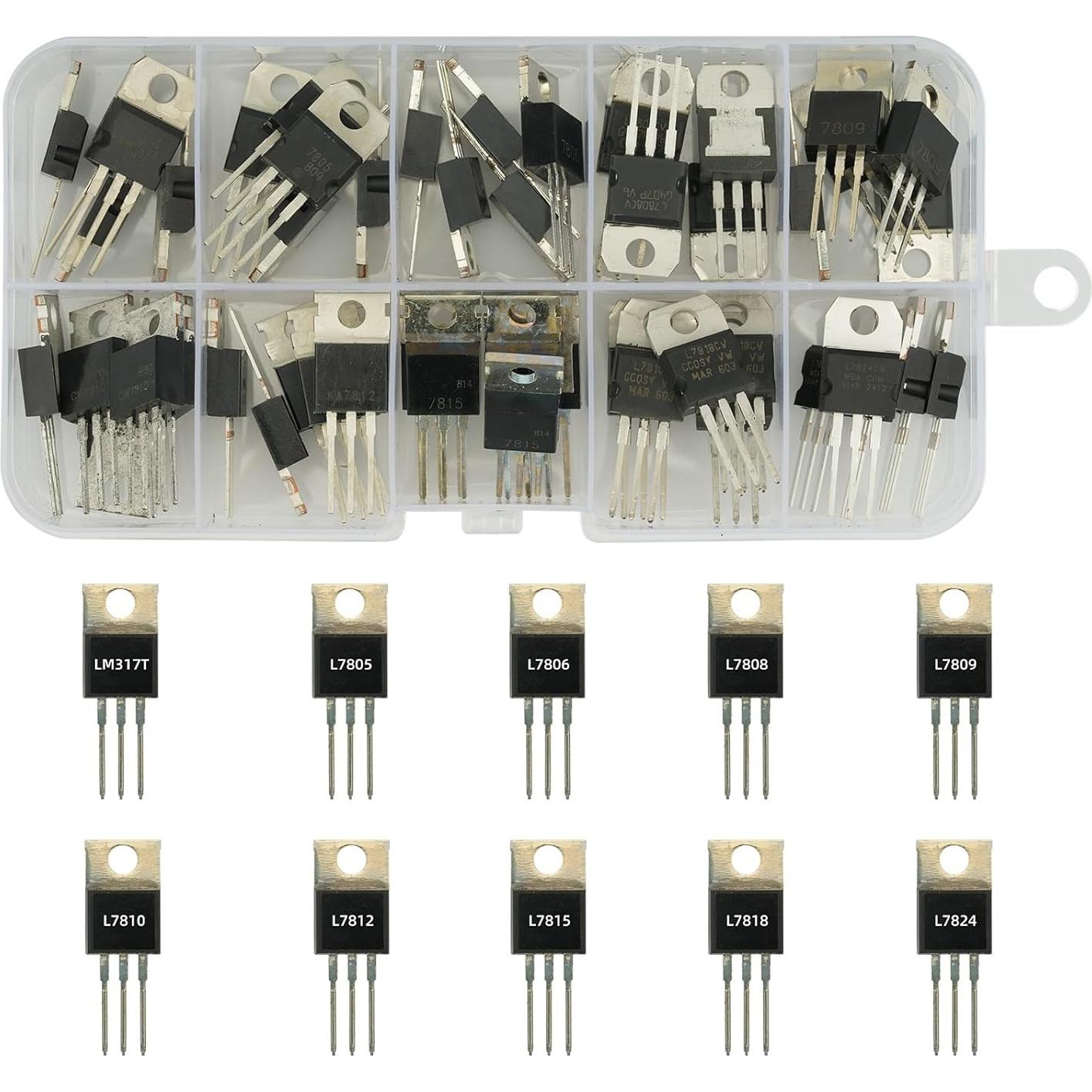 Kit 50 Reguladores de Voltaje TO-220 MTDELE LM317 L7805
