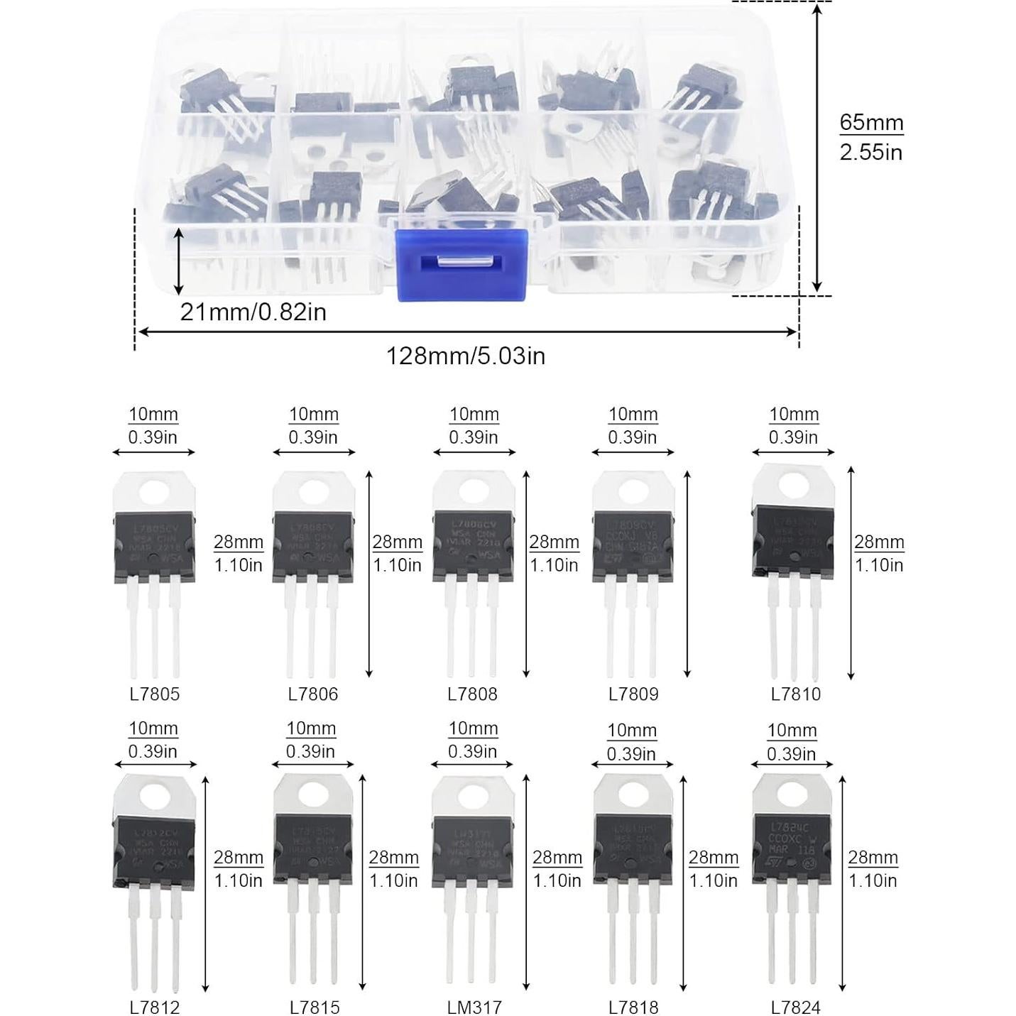 Kit 50 Reguladores de Voltaje Positivo DiGiYes TO-220