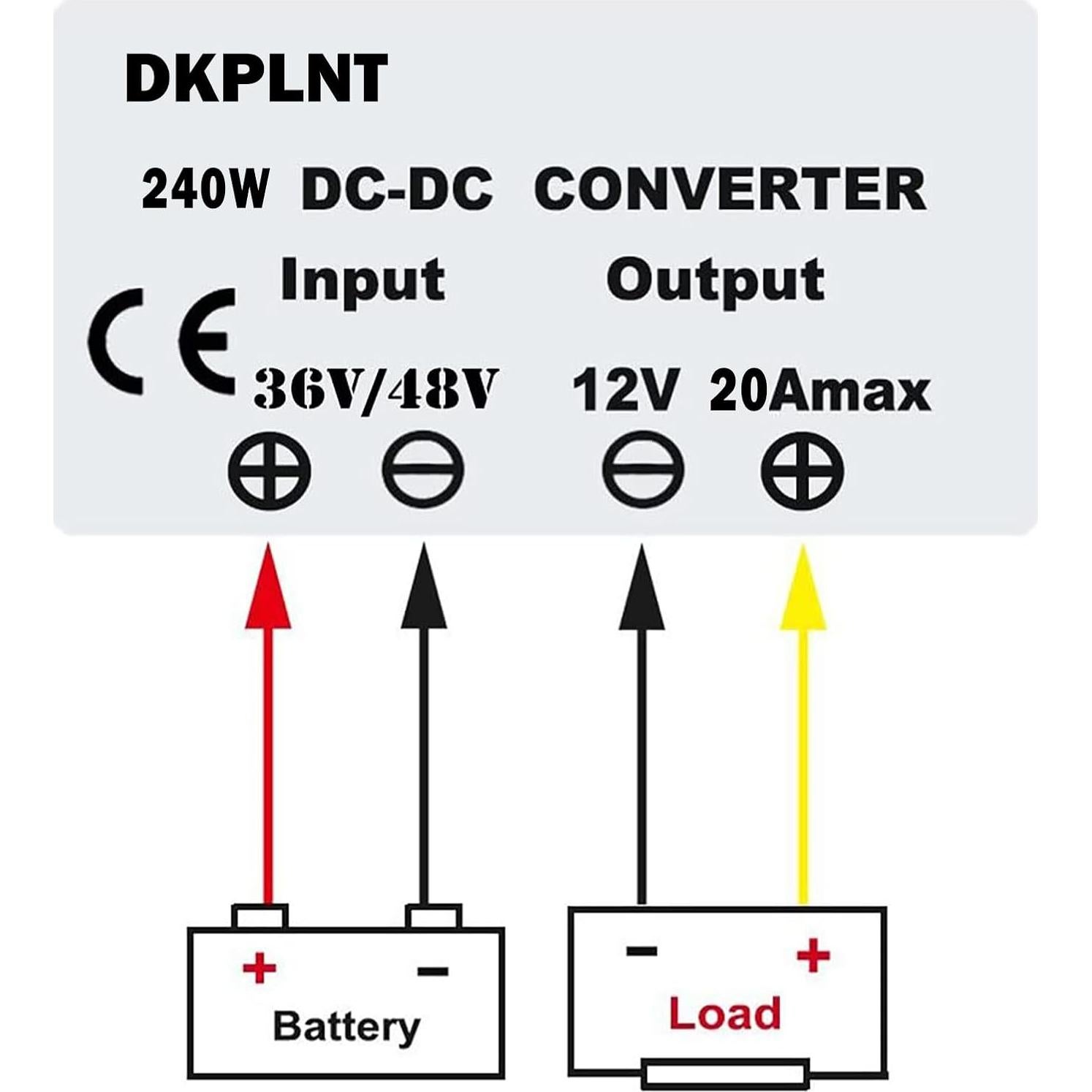 Regulador de Voltaje 12V 20A 240W dkplnt para Carro de Golf
