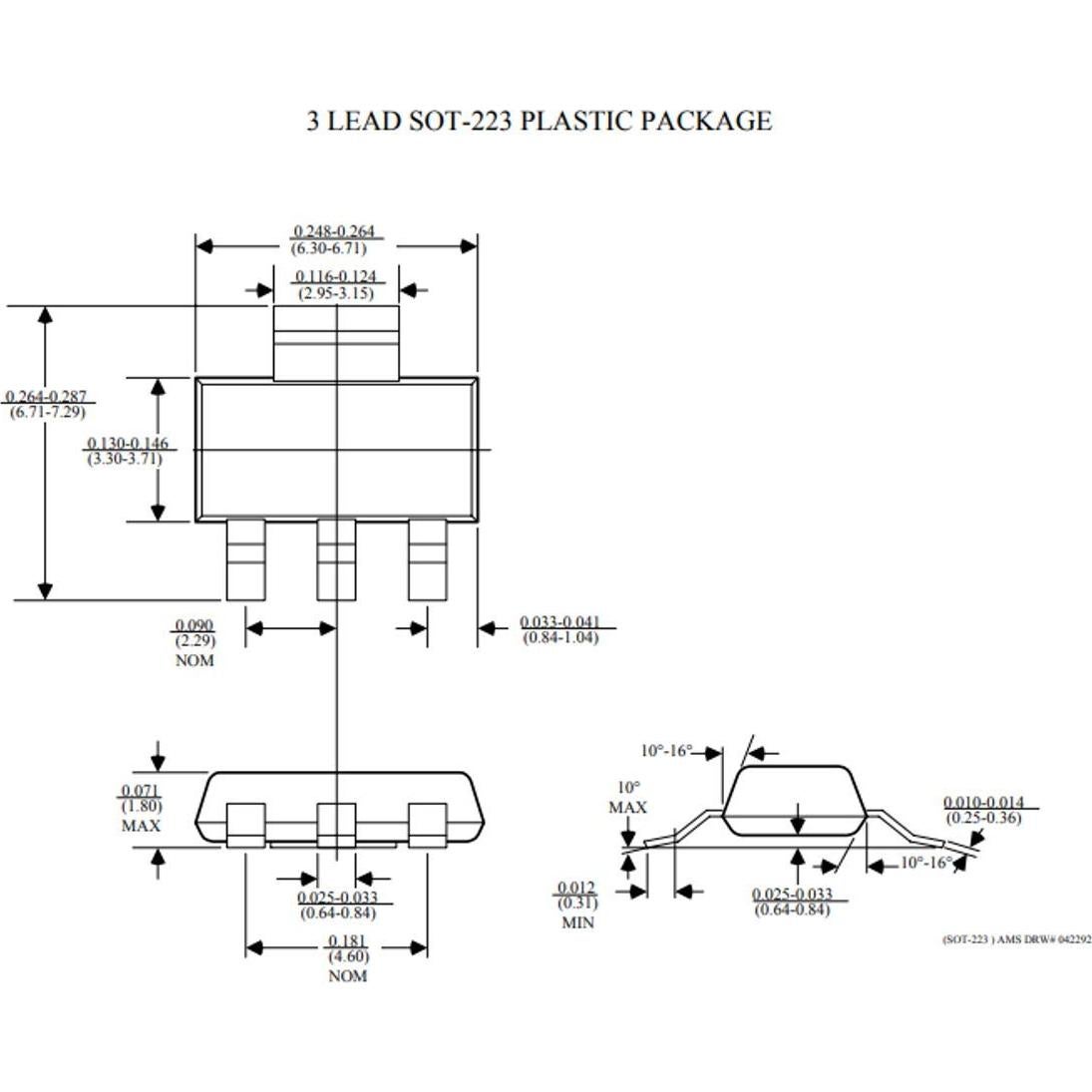 10 Reguladores de Voltaje AMS1117-5.0V 5V 1A SOT223
