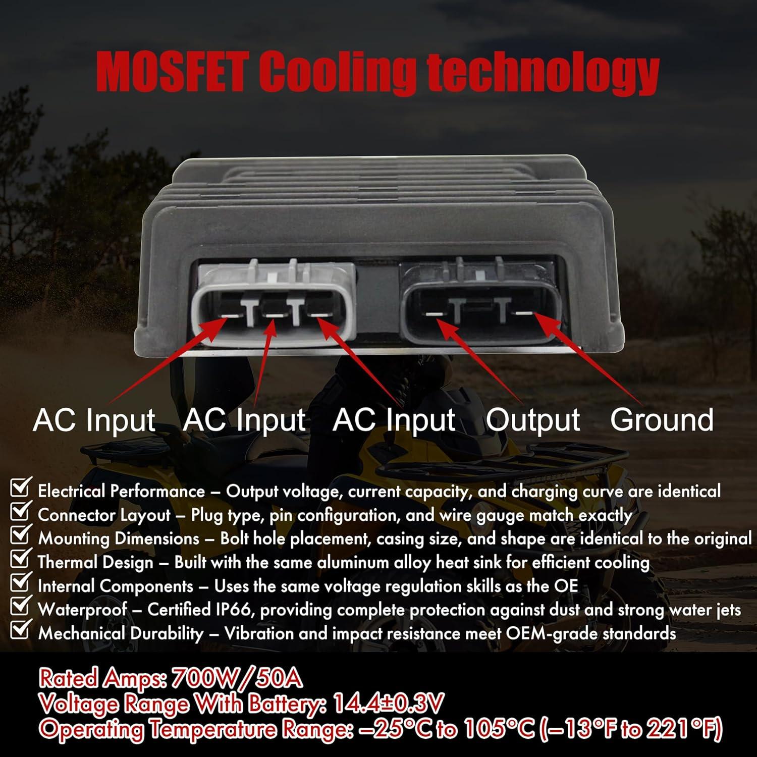 Regulador Rectificador de Voltaje ChenXL DT17-059M 650W para Can-Am