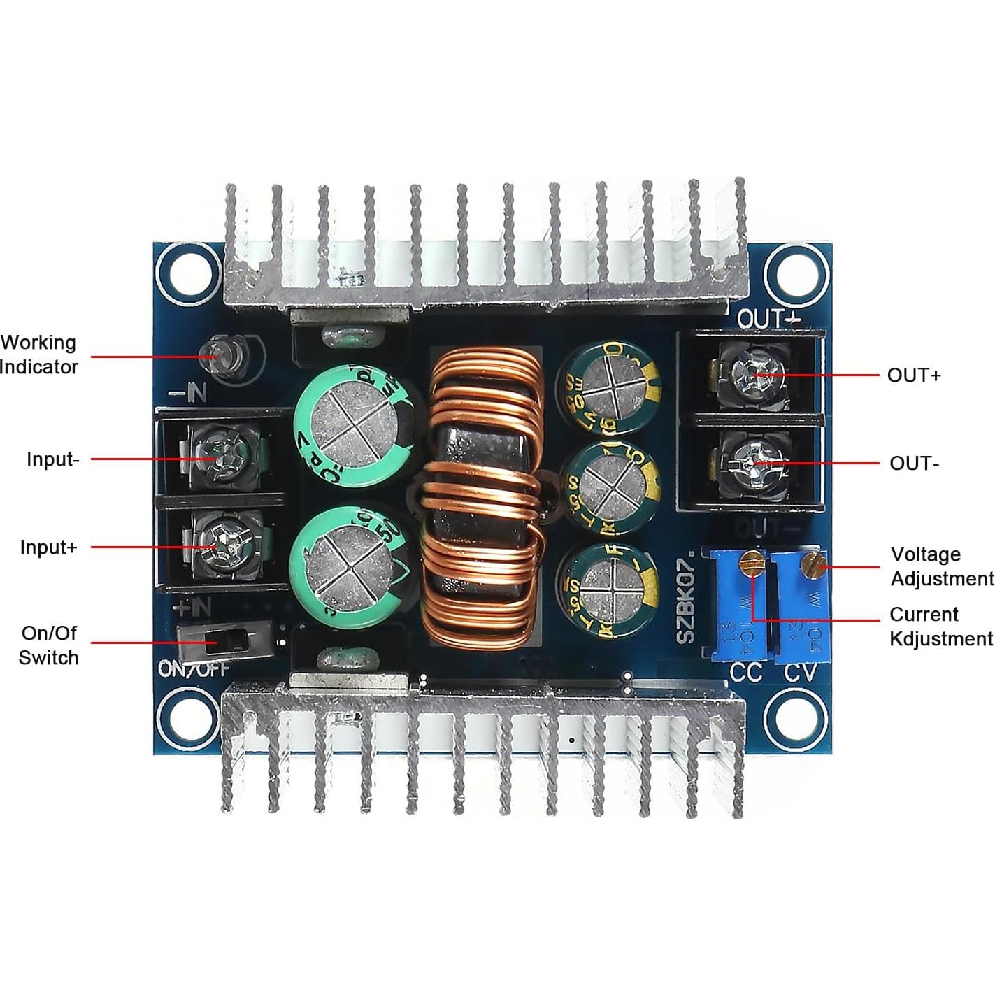 Módulo Regulador de Voltaje Ajustable 20A XIITIA DC 6-40V