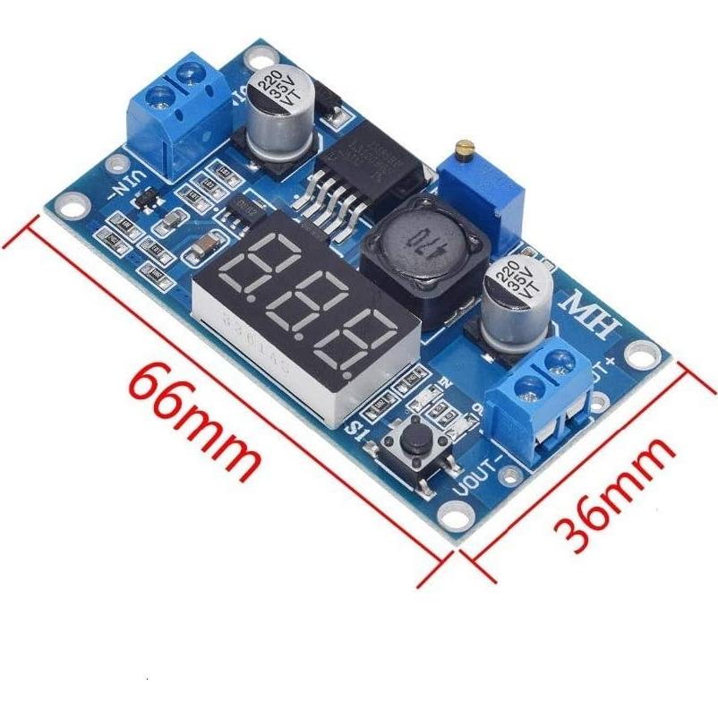 Paquete de 2 Convertidores Buck LM2596 con Pantalla LED 12V 5V