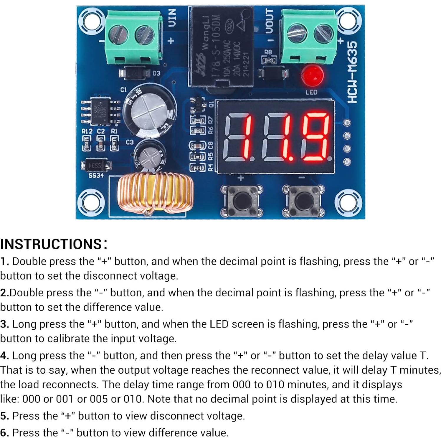 Controlador de Voltaje IS 12V-36V 20A Protección Batería 2 PCS