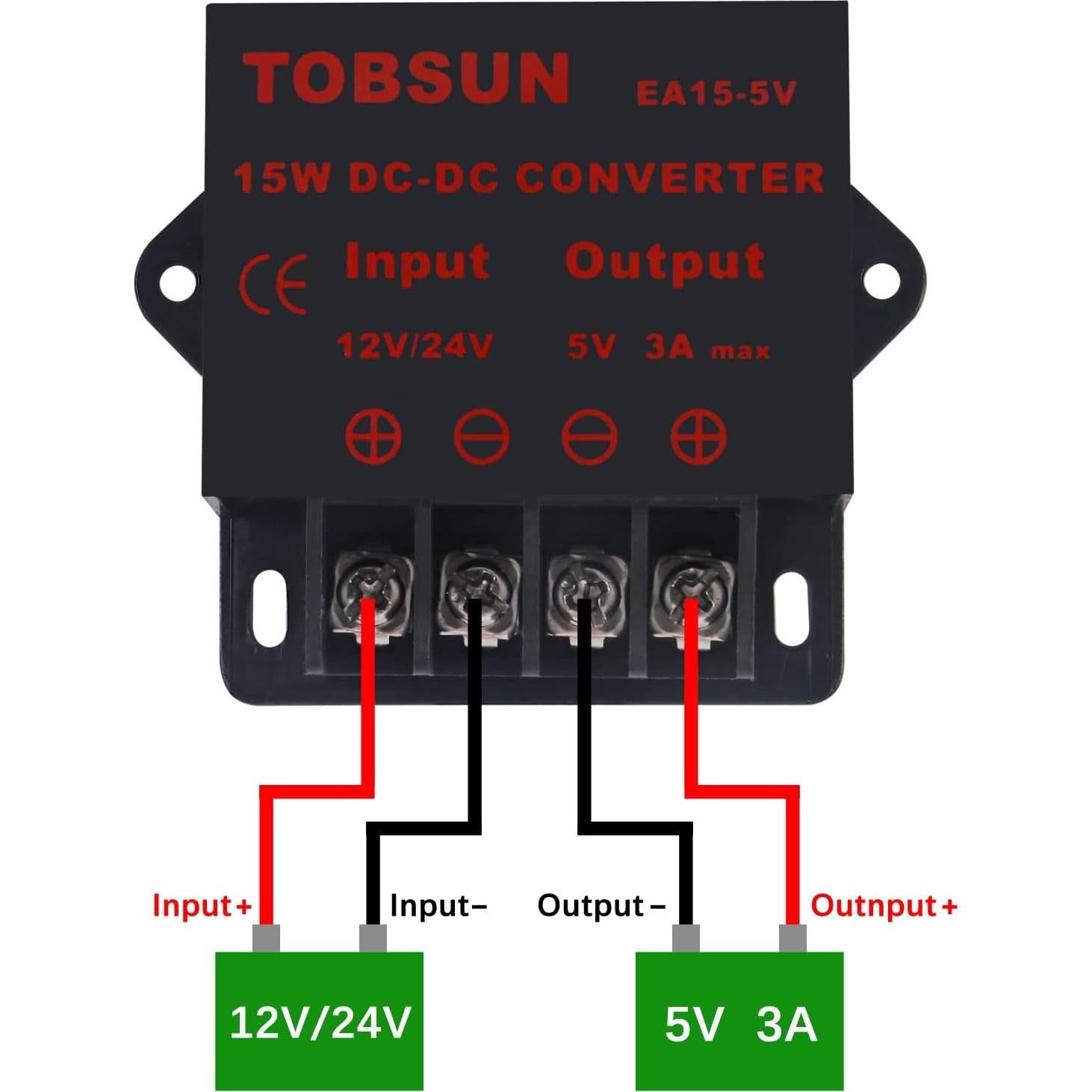 Paquete de 2 Reguladores 12V/24V a 5V 3A DWEII
