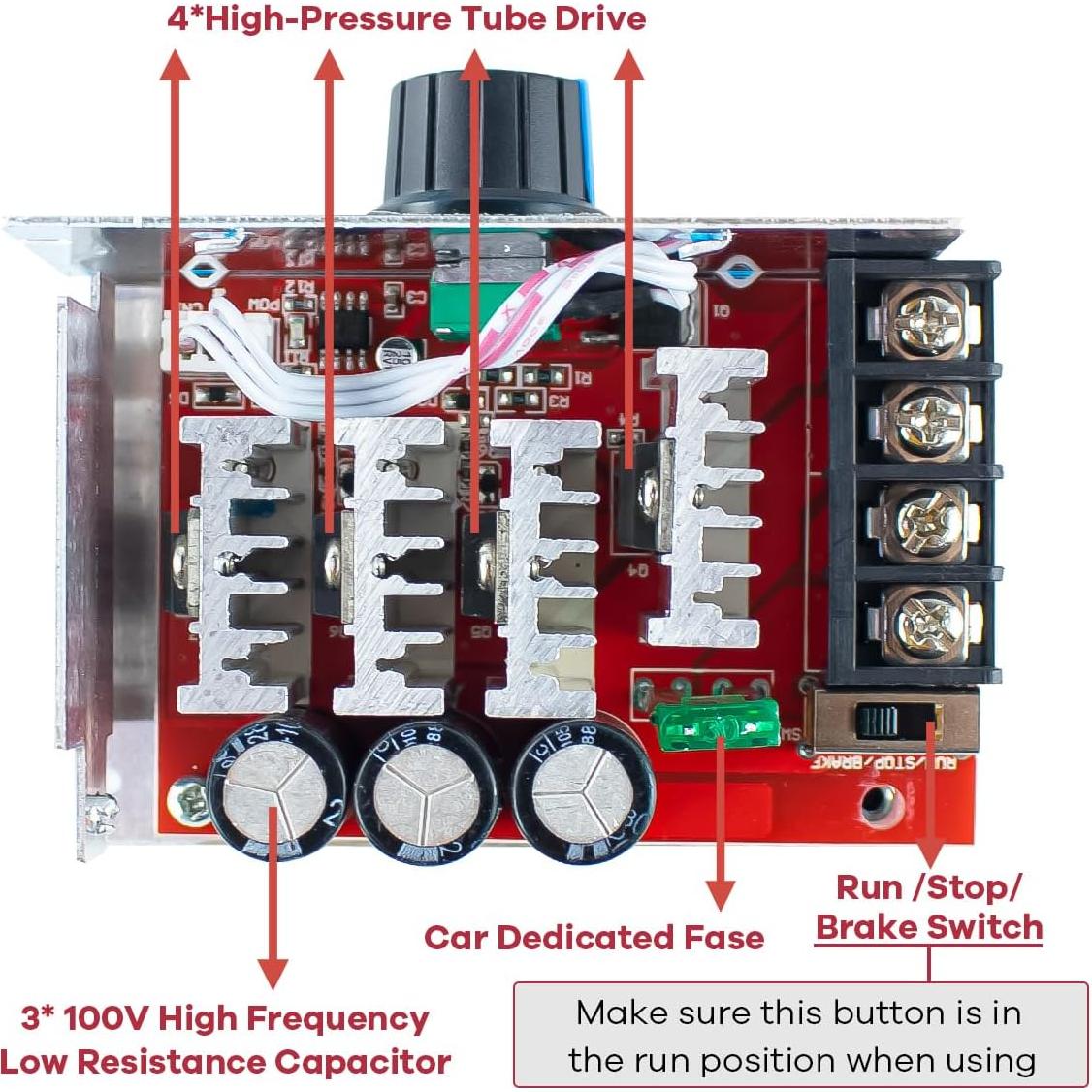 Controlador de Velocidad de Motor DC PWM 7-70V 30A Hosyond