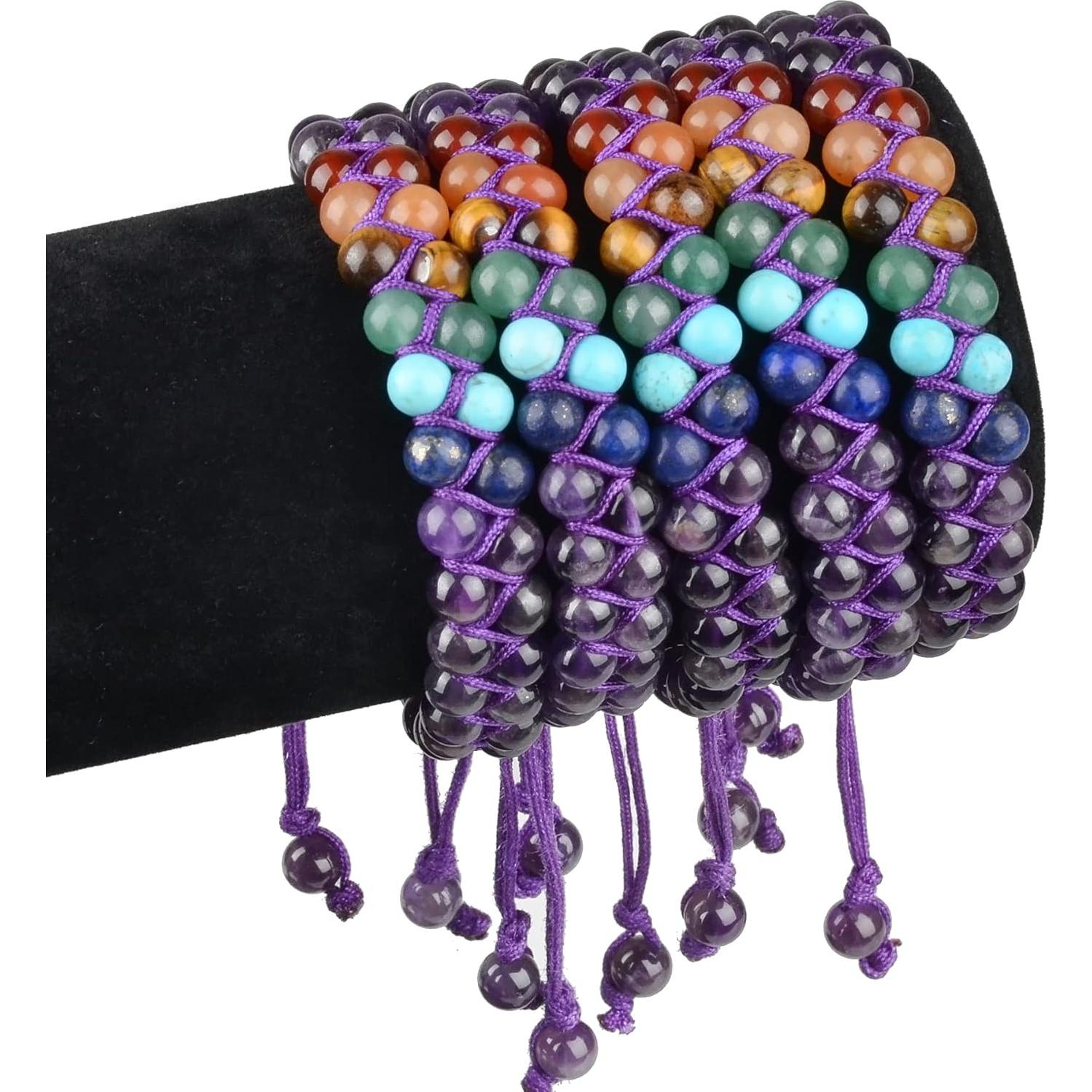 Pulsera de Cuentas Doble Capa Massive Beads 7-Chakras 6mm