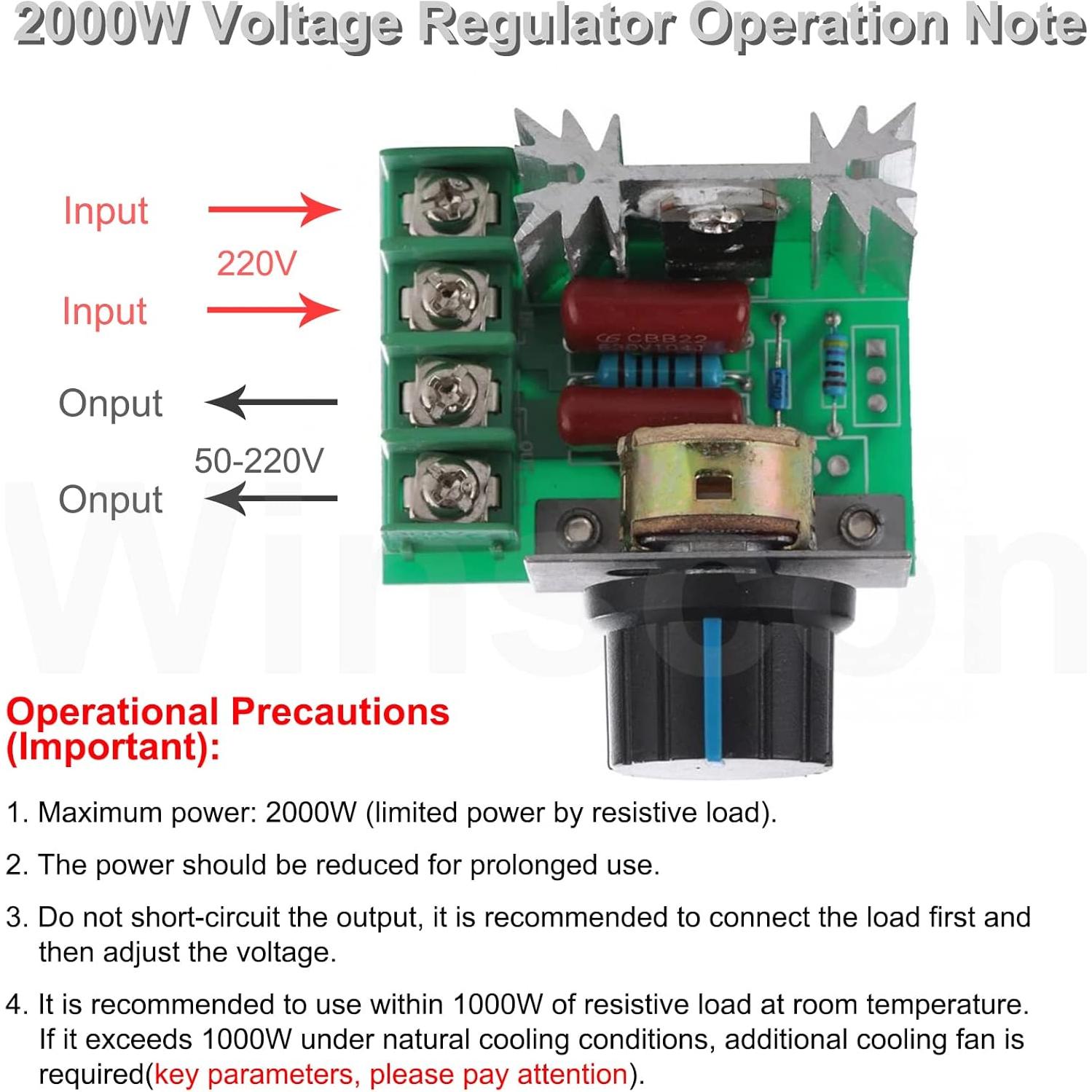 Controlador de Velocidad de Motor Eléctrico 2000W Winscon