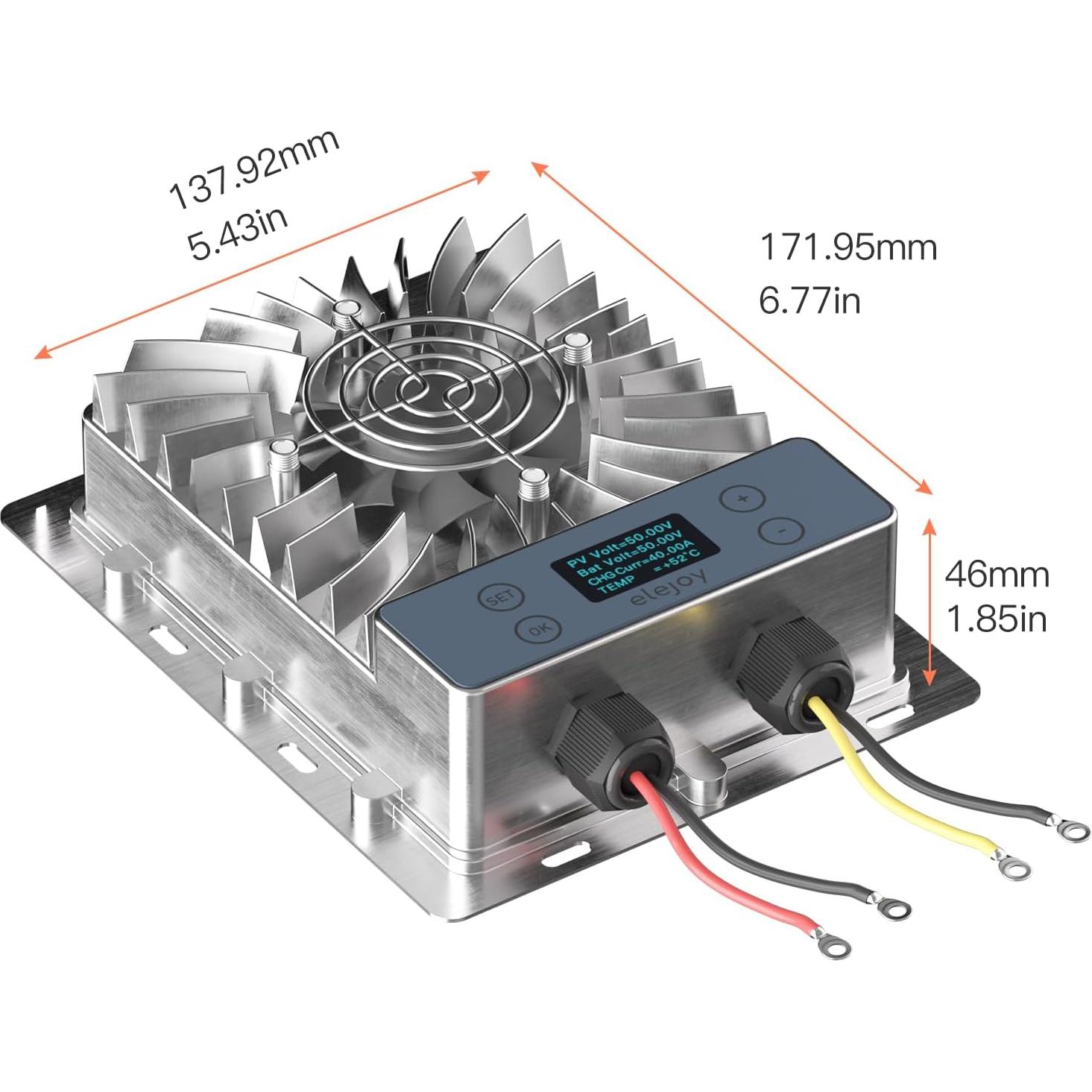 Controlador de Carga Solar MPPT ELEJOY 40A 600W IP65 10-30V