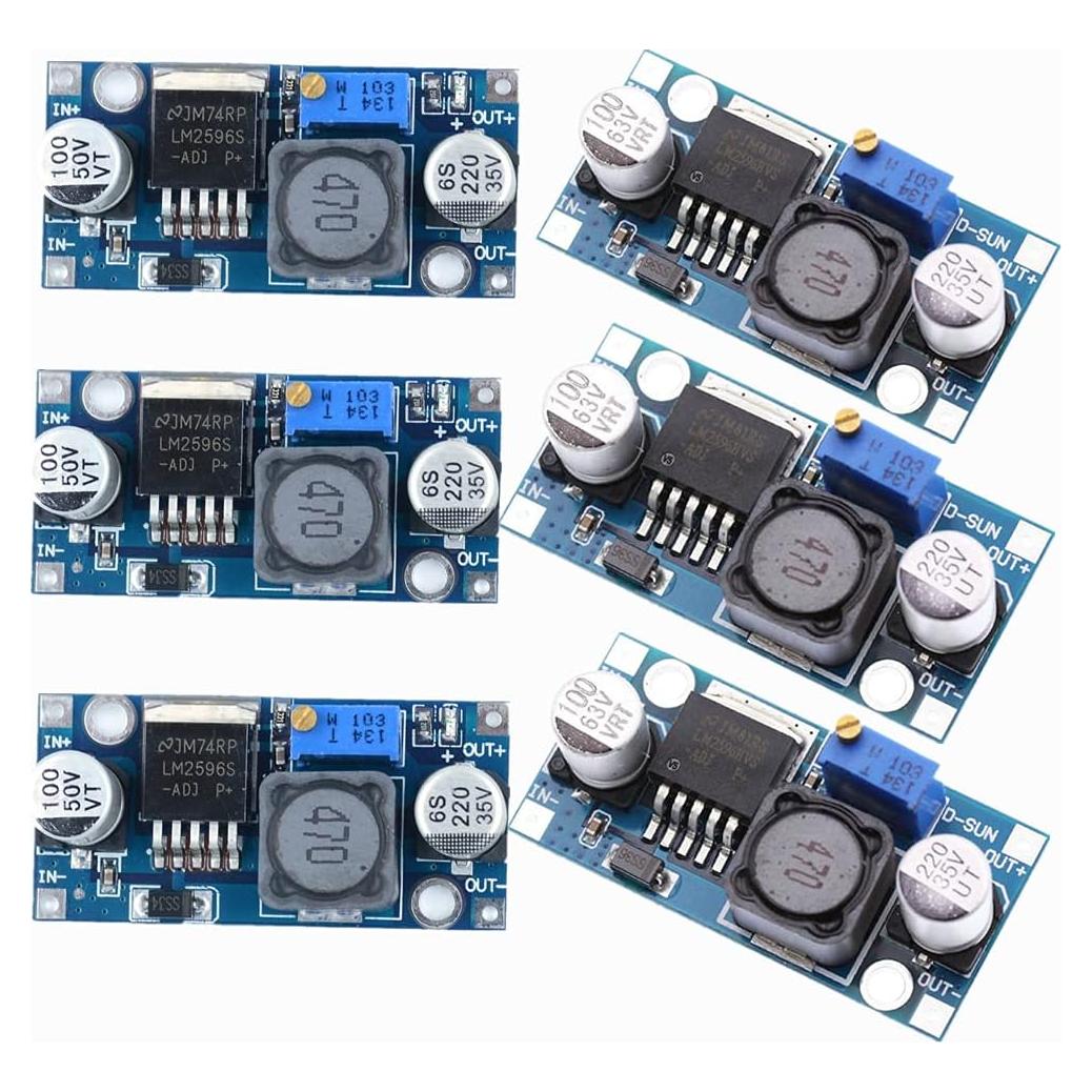 6 Paquete Regulador de Voltaje LM2596 QEBIDUM 3A Ajustable