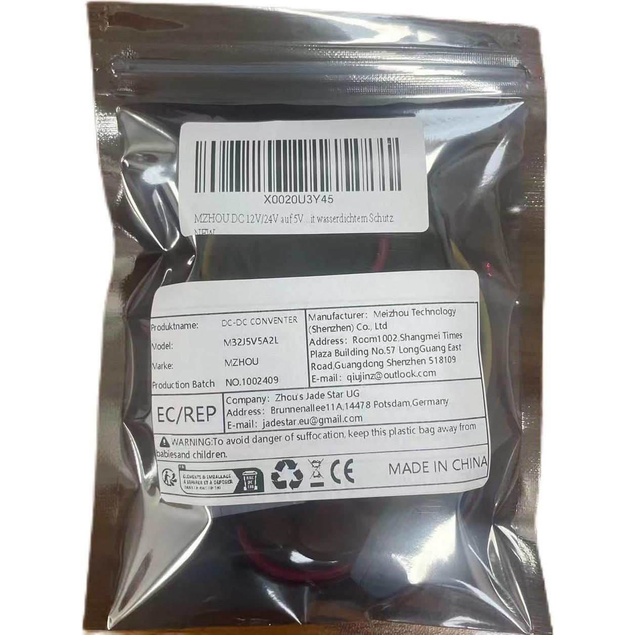 Convertidor DC-DC MZHOU 8-32V a 5V 5A IP67 para Vehículos