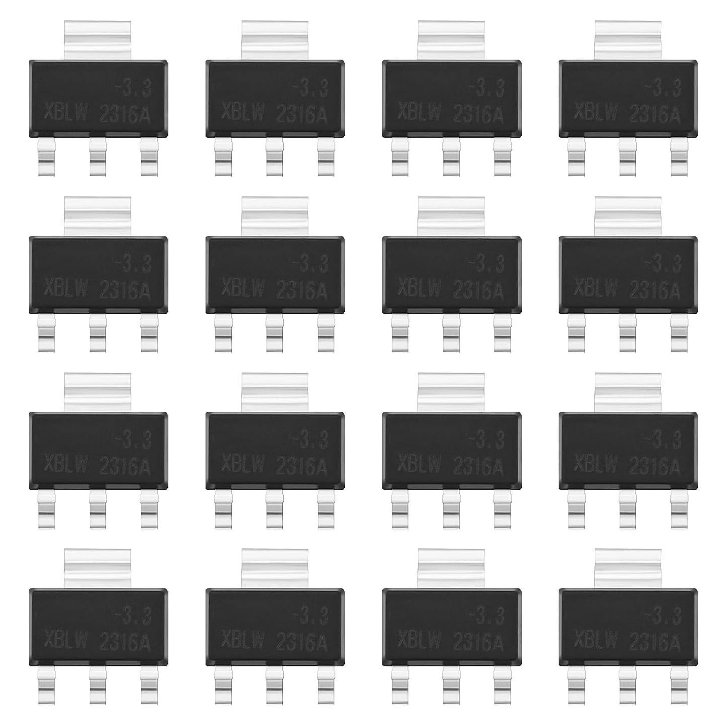 50 Reguladores de Voltaje AMS-1117 3.3V 1A SOT-223