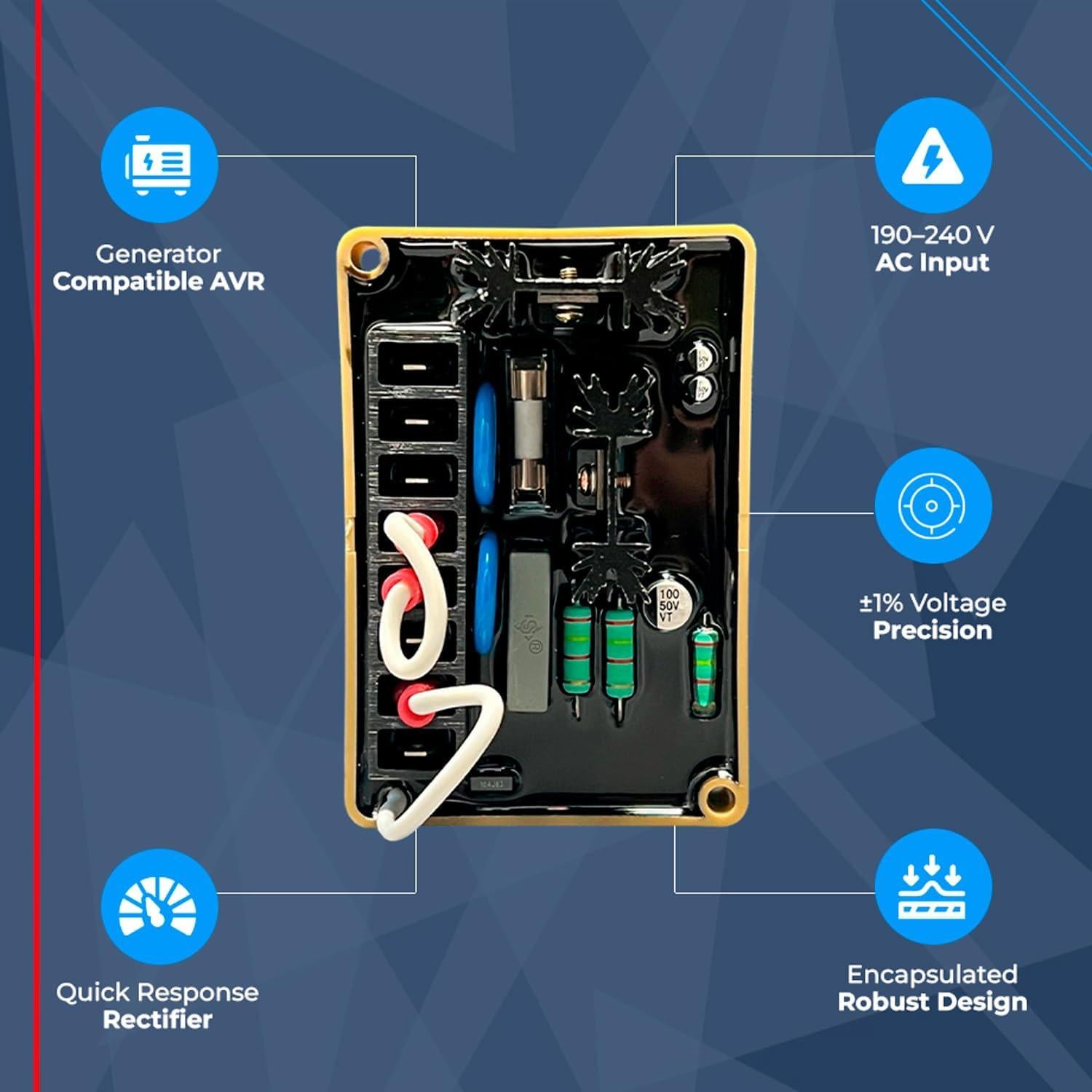 Regulador de Voltaje Automático AVR SE350 Thunder Parts 500 VA