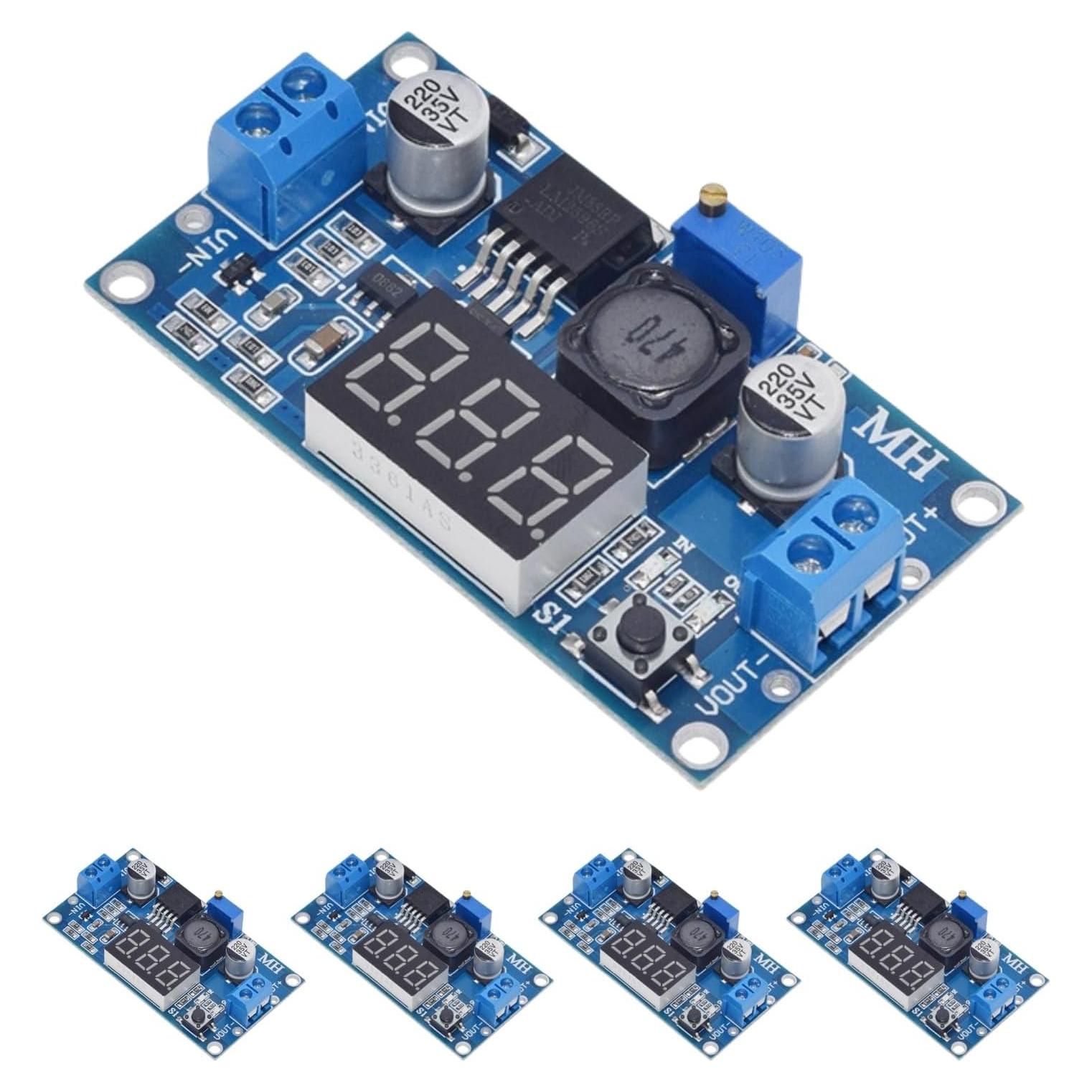 Paquete de 5 Módulos Convertidores Buck MUXWELL 3A LED 66x36mm