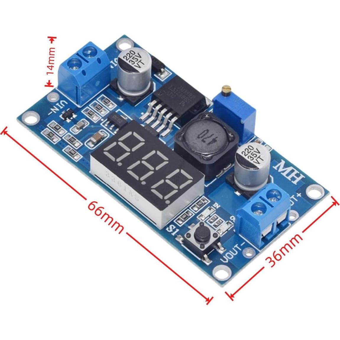 Paquete de 5 Módulos Convertidores Buck MUXWELL 3A LED 66x36mm