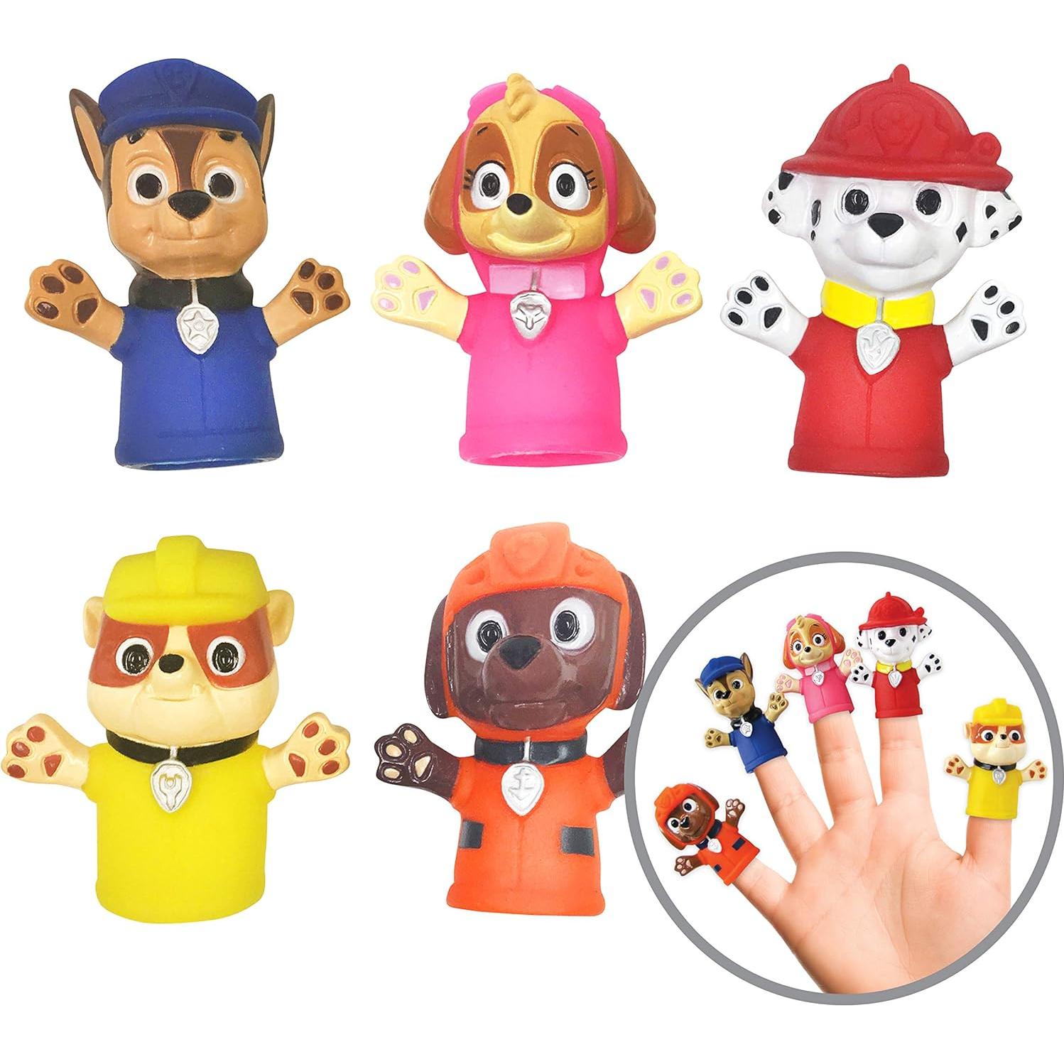 Conjunto de 10 Marionetas de Dedo Baby Shark y PAW Patrol