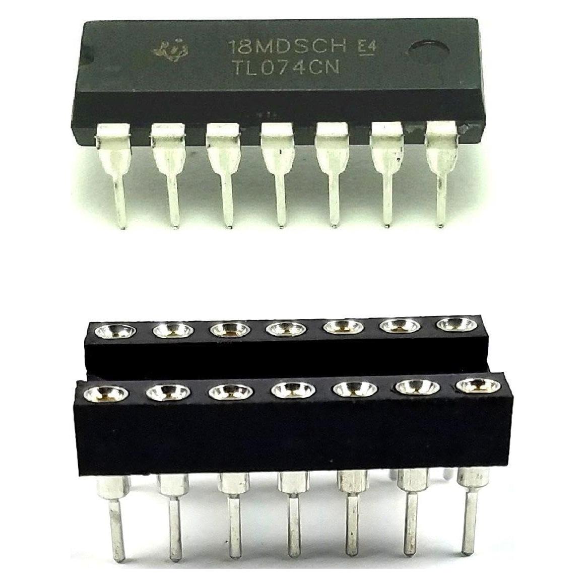 Amplificador Operacional Cuádruple TL074CN TI - Bajo Ruido 15 Unidades