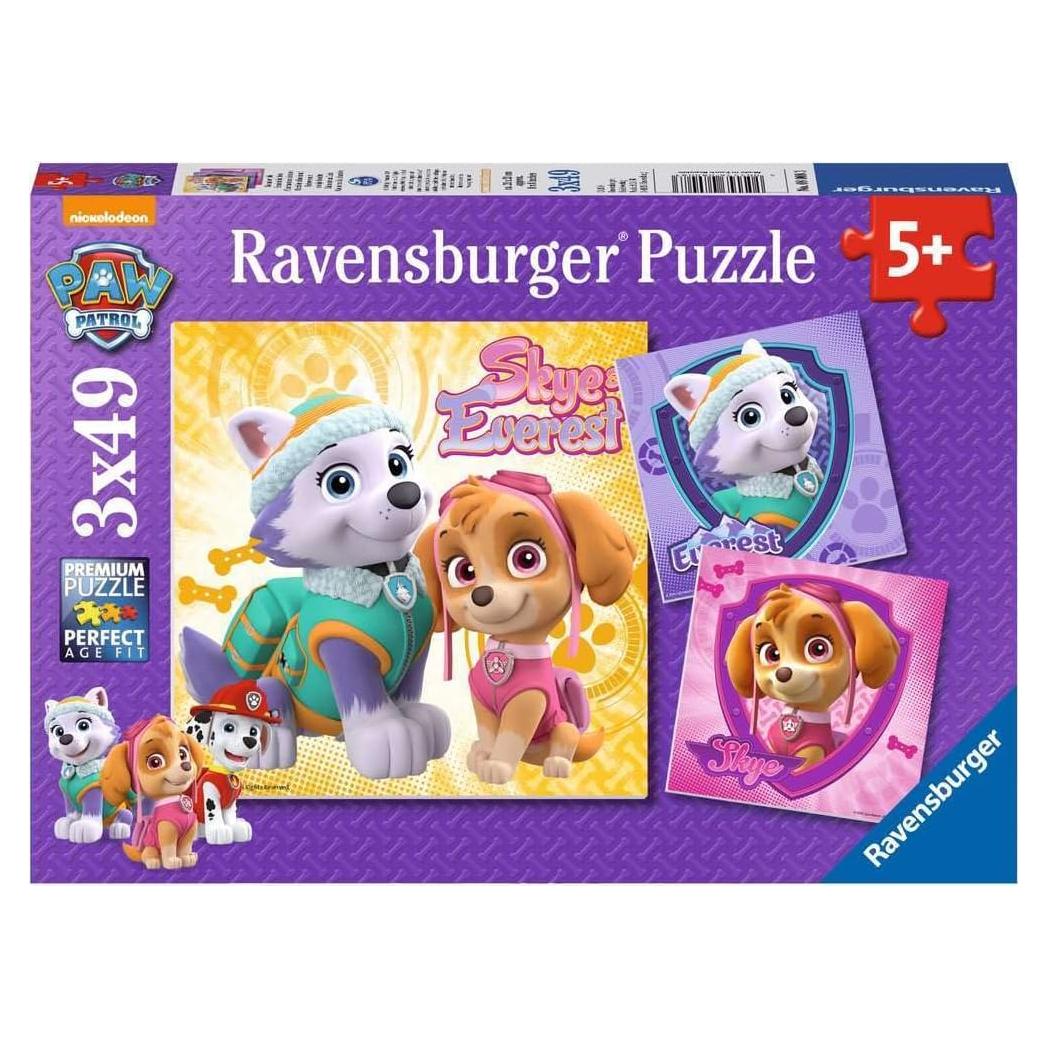 Ravensburger 8008 Paw Patrol Skye & Everest Jigsaw Puzzles - 3 x 49 Pieces