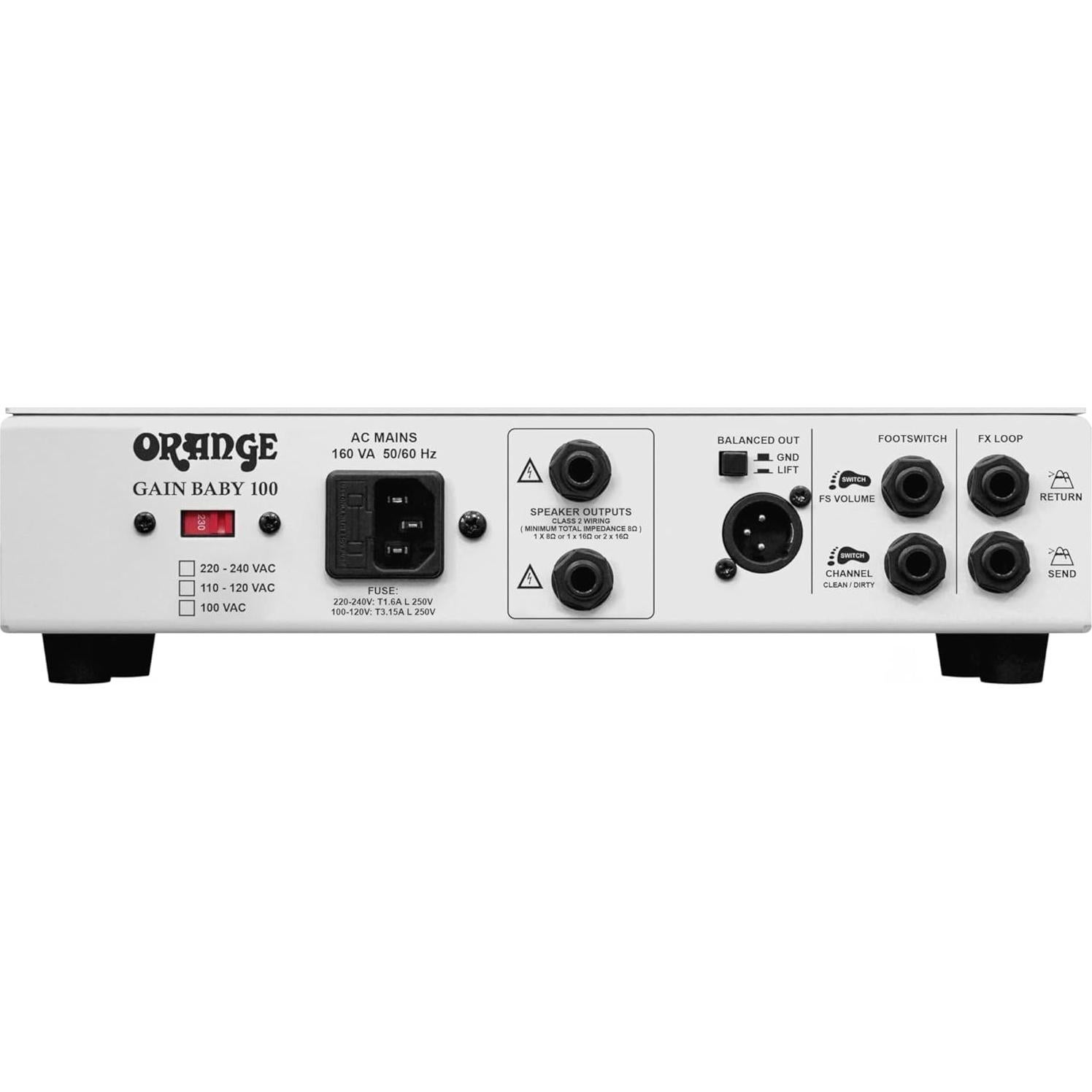 Cabezal de guitarra Orange Gain Baby 100W, 2 canales, ligero