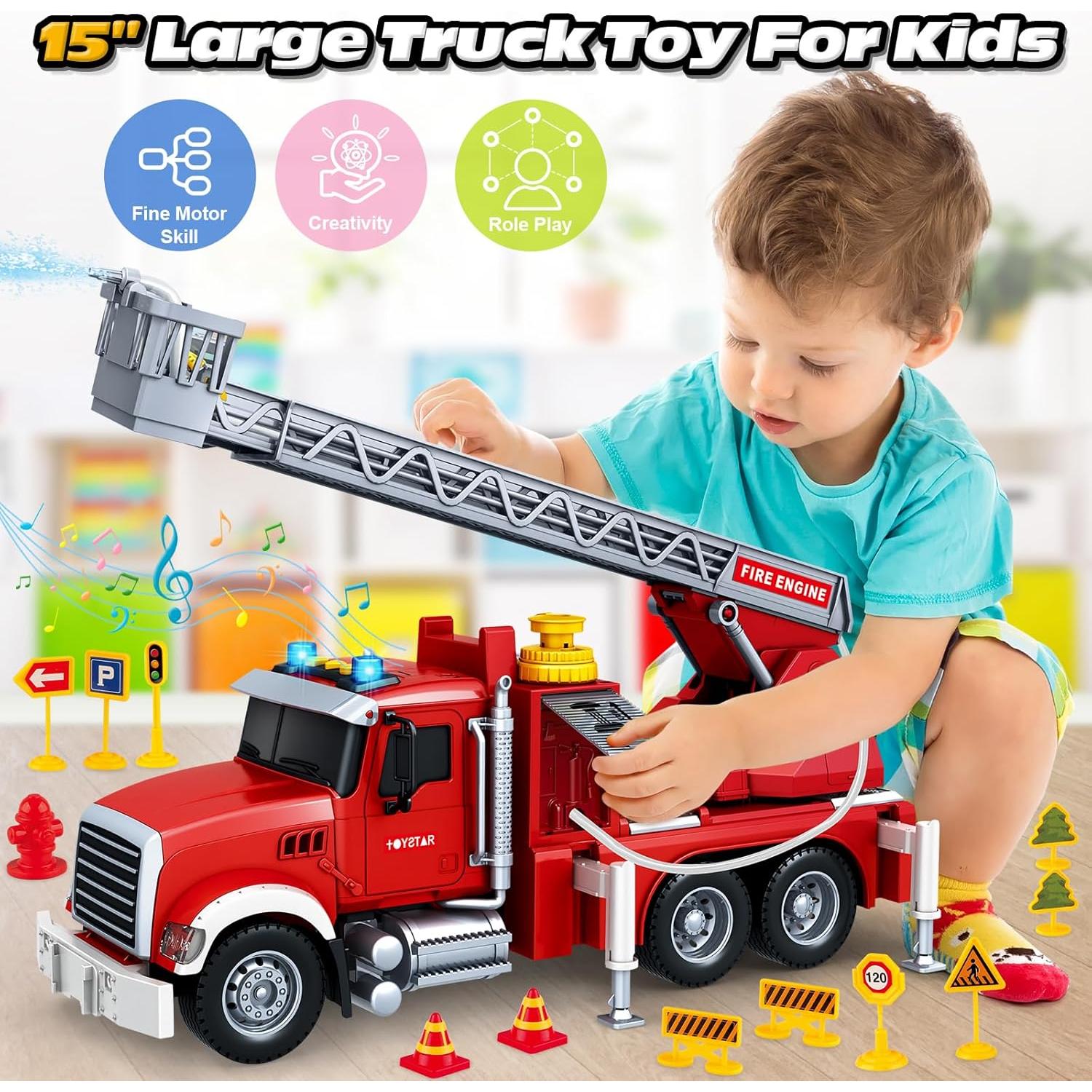 Camión de Bomberos BSTOYDER 38 cm con Luces y Sonidos