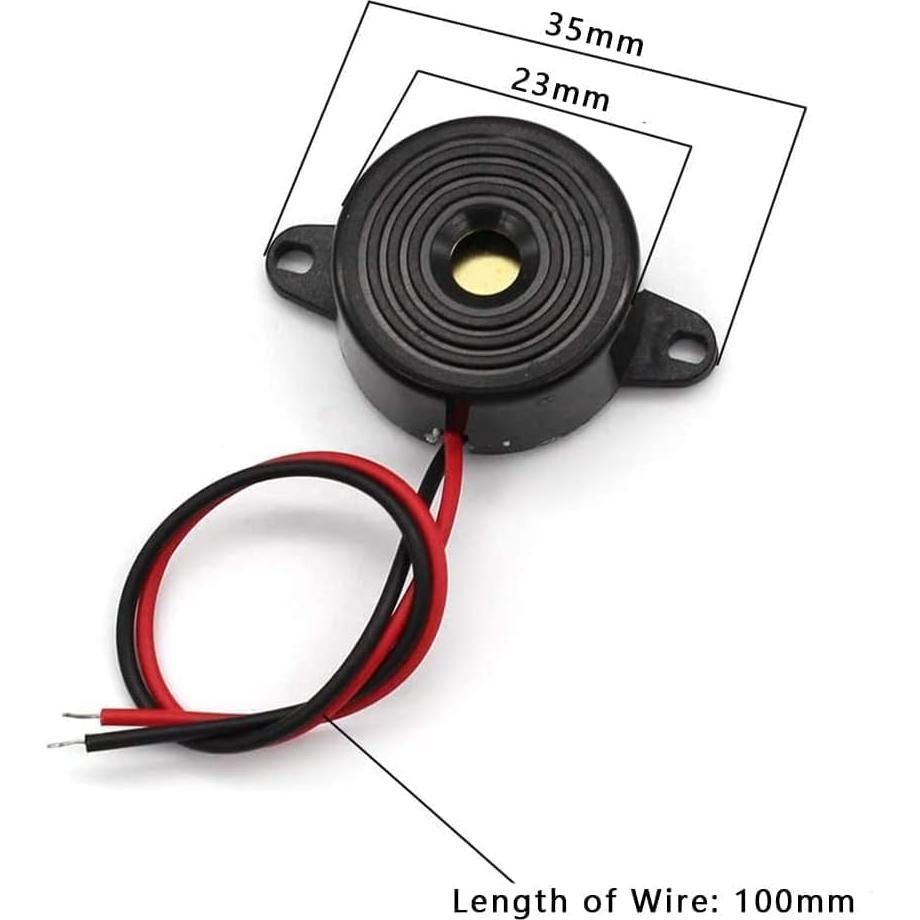 Zumbador Electrónico Piezoeléctrico 2 Pcs 3-24V CC Alarma