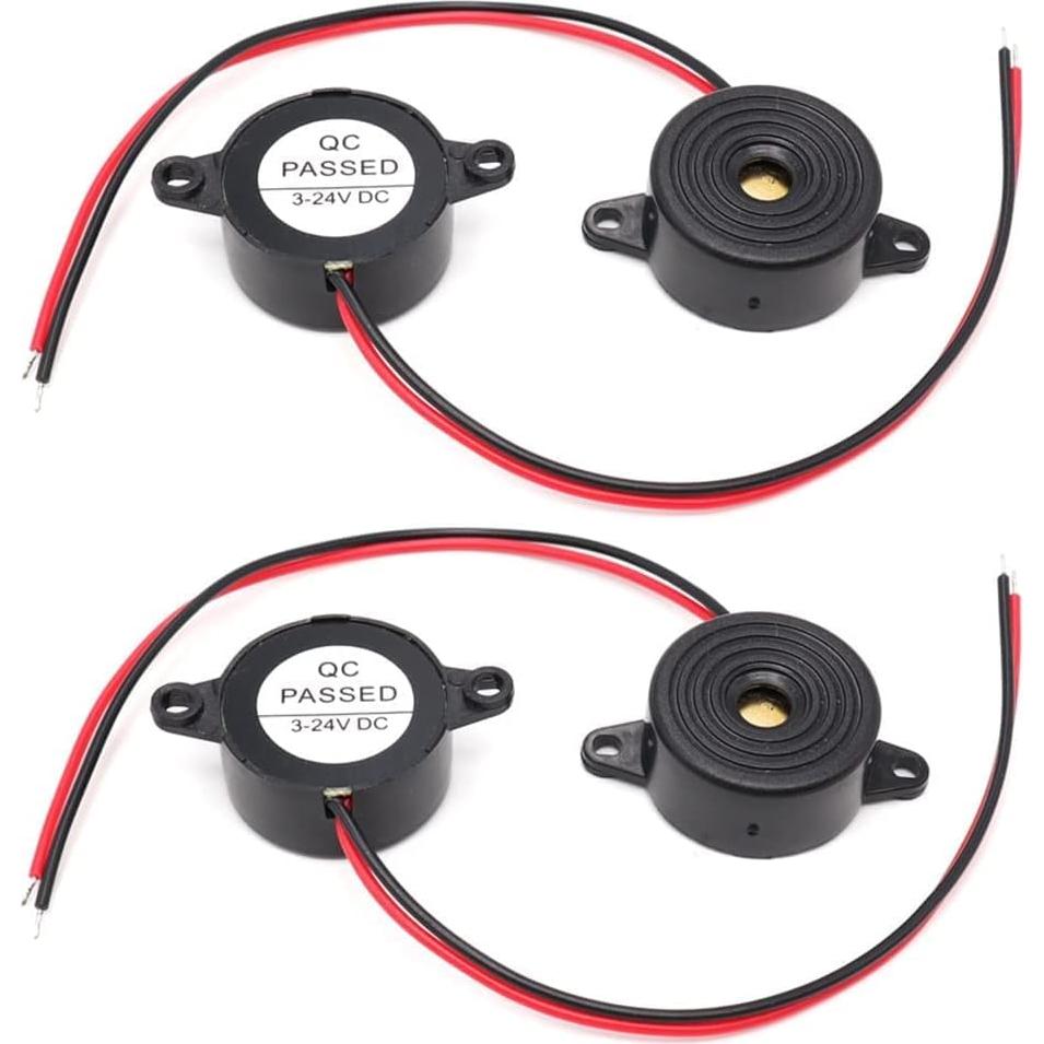 Zumbador Electrónico Piezoeléctrico 2 Pcs 3-24V CC Alarma