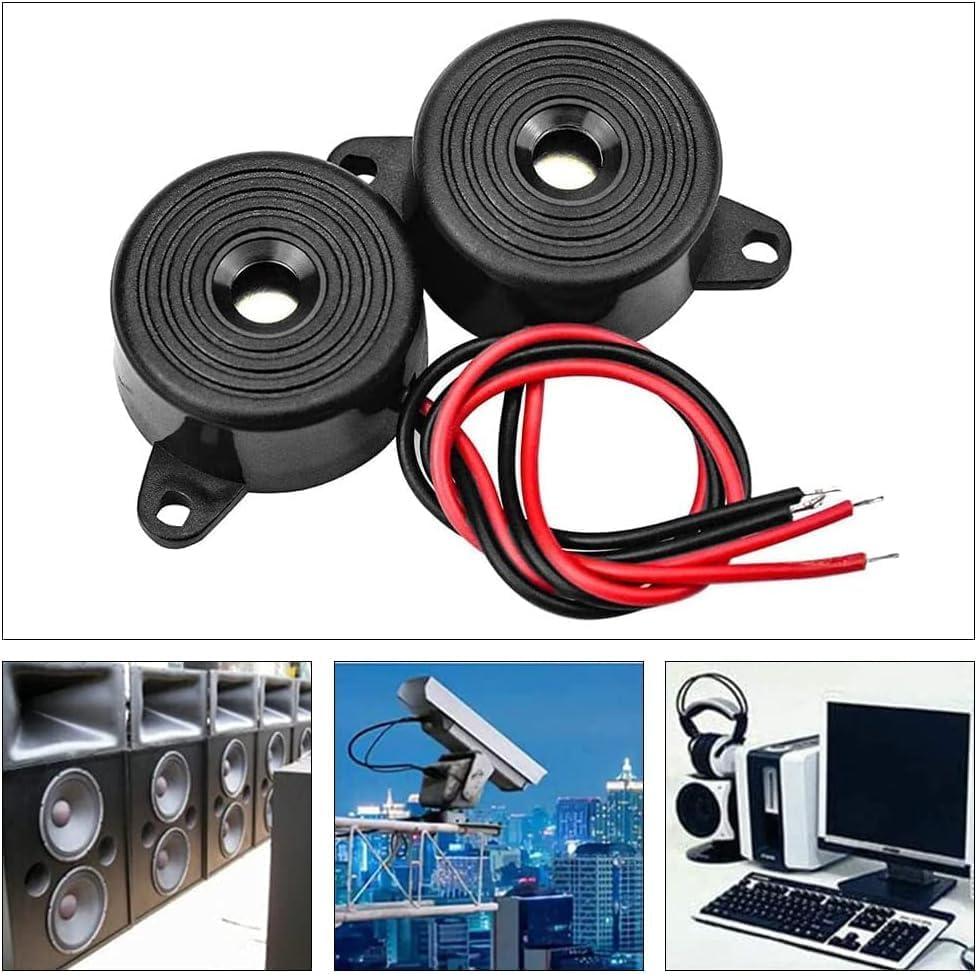 Zumbador Electrónico Piezoeléctrico 2 Pcs 3-24V CC Alarma