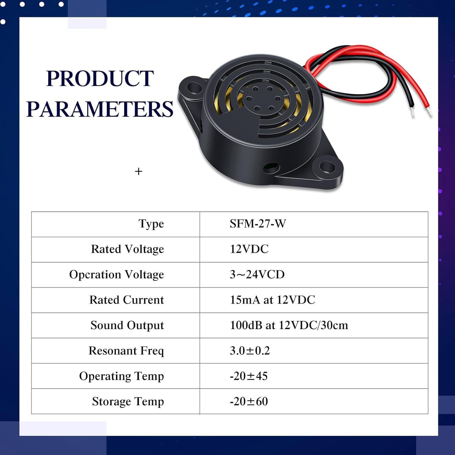 Zumbador Electrónico Activo Geiserailie 6 Pcs 95 dB 12V