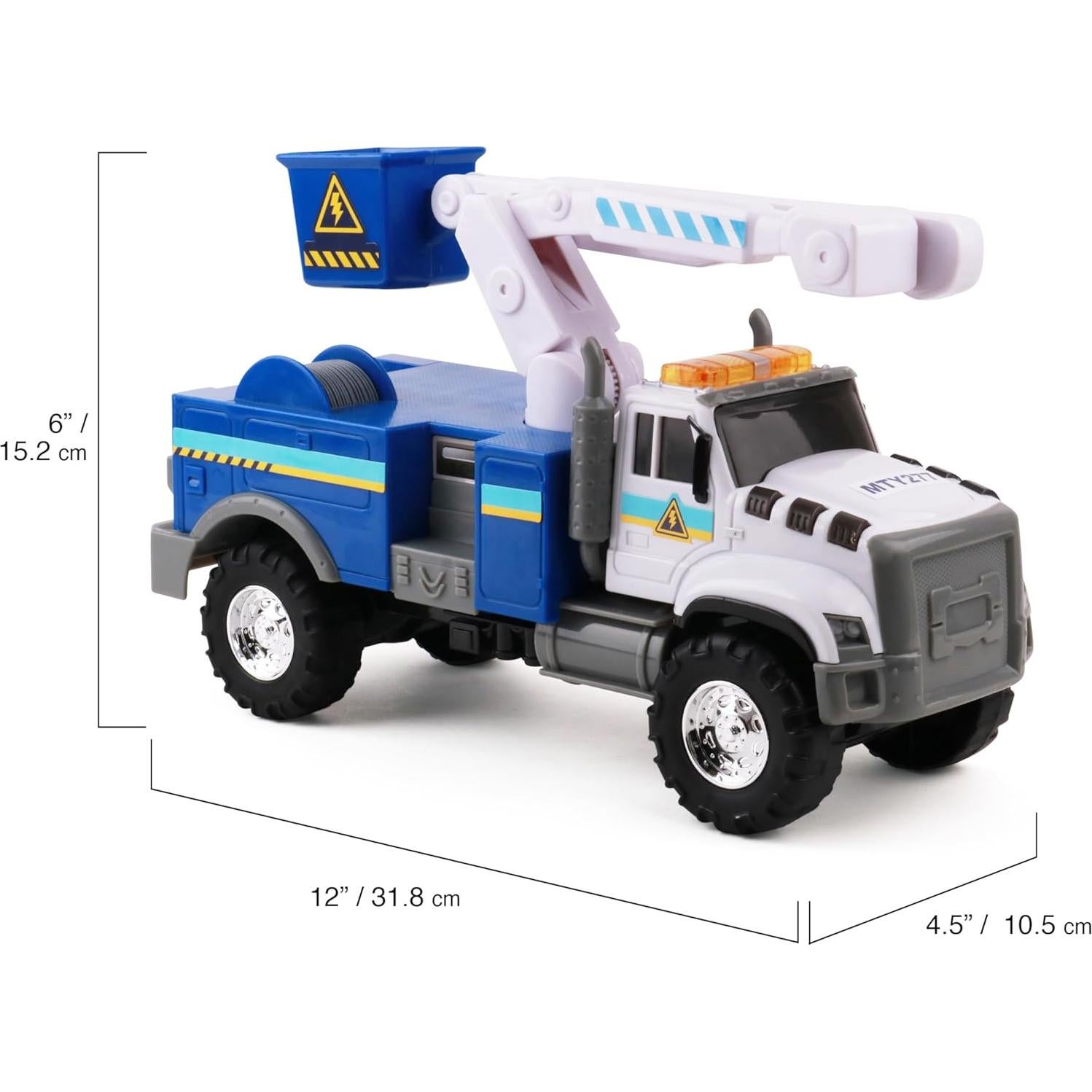 Camión de Juguete Cherry Picker Mighty Fleet 30,48 cm - Luces y Sonidos