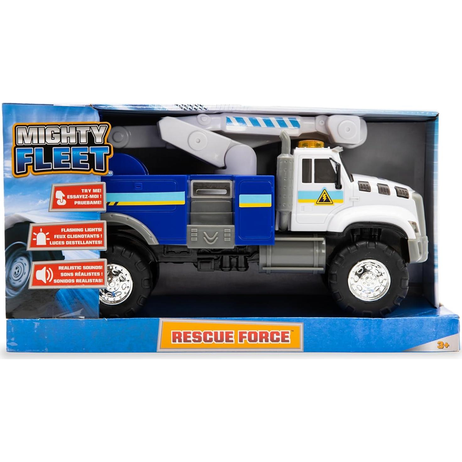 Camión de Juguete Cherry Picker Mighty Fleet 30,48 cm - Luces y Sonidos