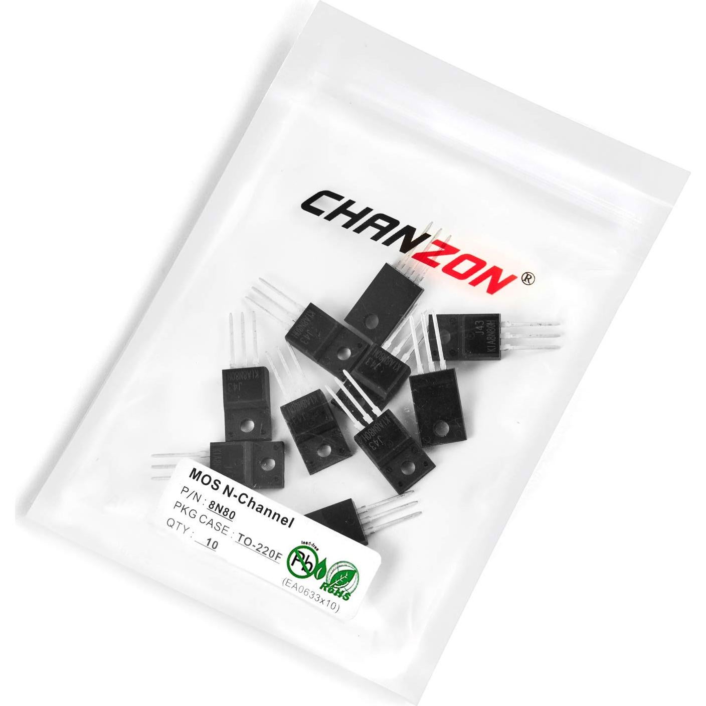 Transistor MOSFET NMOS CHANZON 8N80 800V 8A Paquete de 10