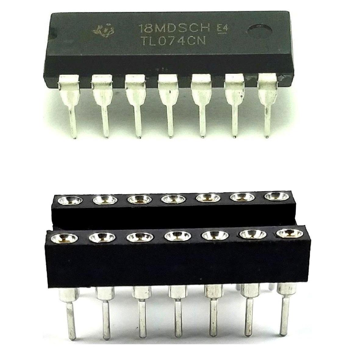 Amplificador Operacional Cuádruple TL074 TI - Bajo Ruido JFET