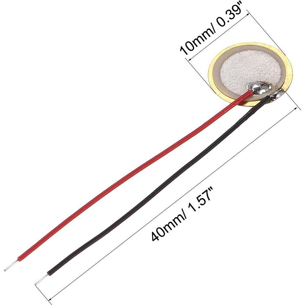 Discos Piezoeléctricos uxcell 10mm para Pickup Acústico - 10 Pcs