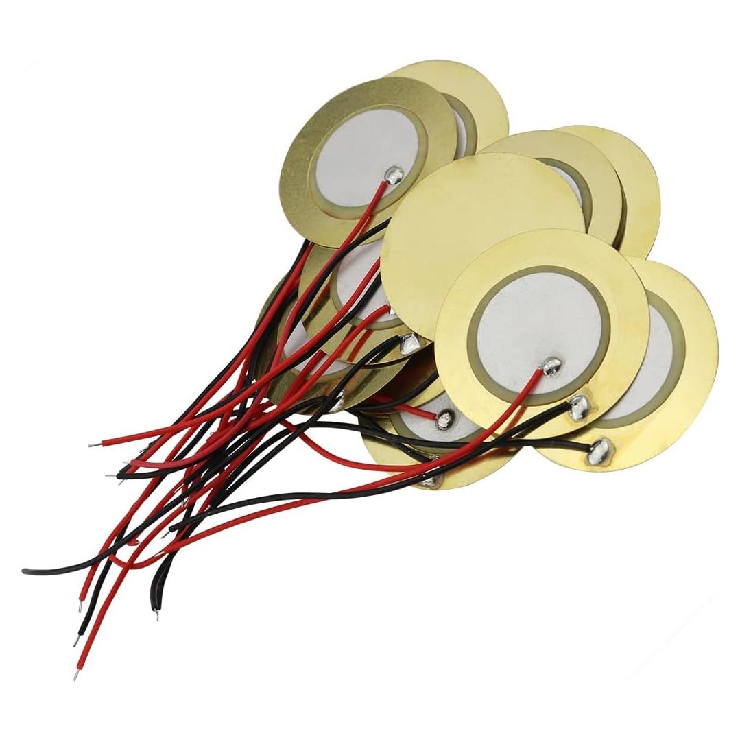 12 Sensores Piezoeléctricos 27mm Dorado para Guitarra