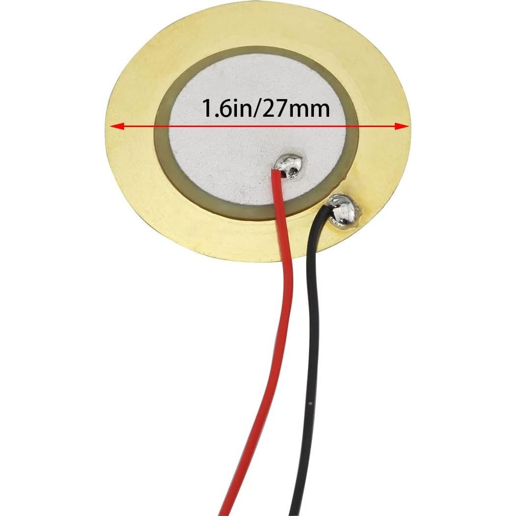 12 Sensores Piezoeléctricos 27mm Dorado para Guitarra