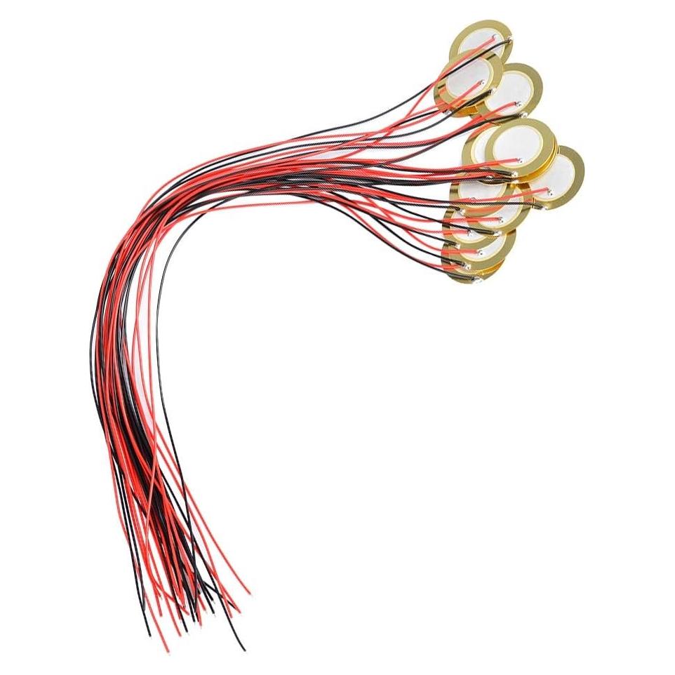 15 Discos Piezo TIMESETL 27mm con Cables 33mm para Guitarra