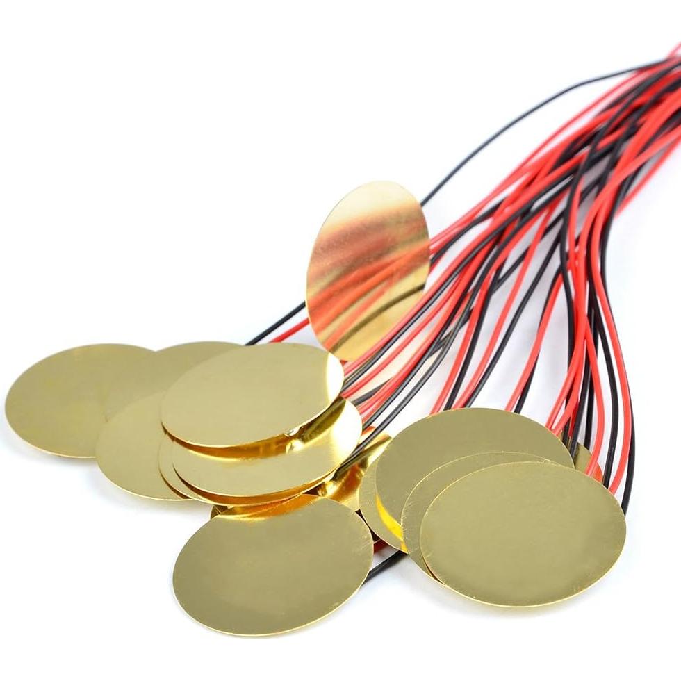 15 Discos Piezo TIMESETL 27mm con Cables 33mm para Guitarra