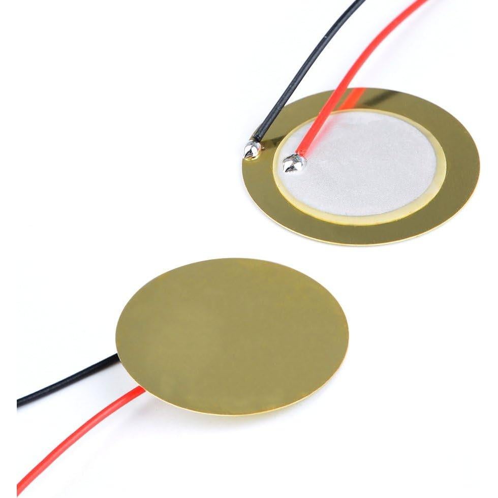 15 Discos Piezo TIMESETL 27mm con Cables 33mm para Guitarra