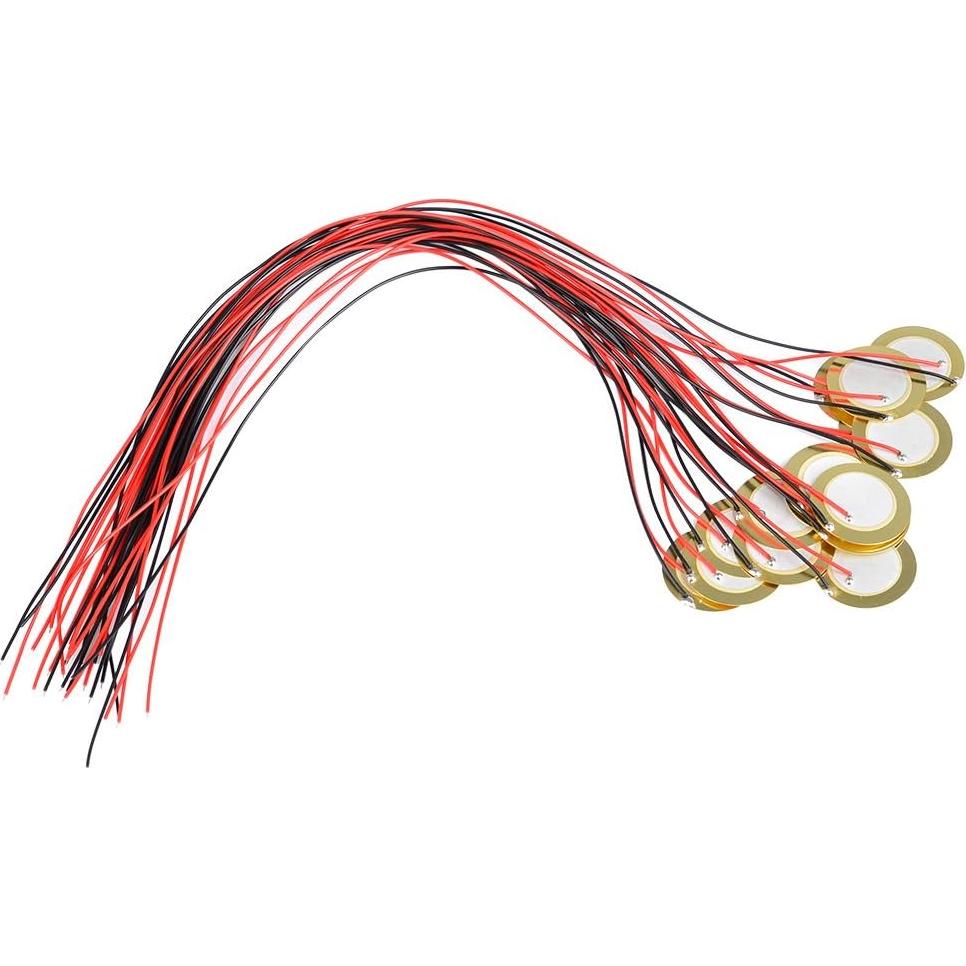 15 Discos Piezo TIMESETL 27mm con Cables 33mm para Guitarra