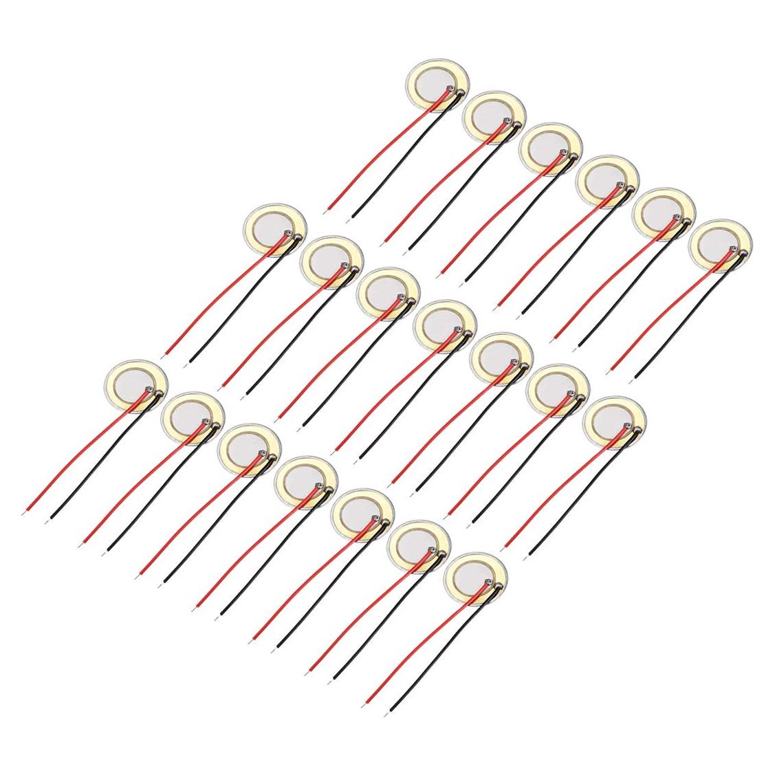 Discos Piezoeléctricos uxcell 20mm para Guitarras y Tambores - 20 Pcs