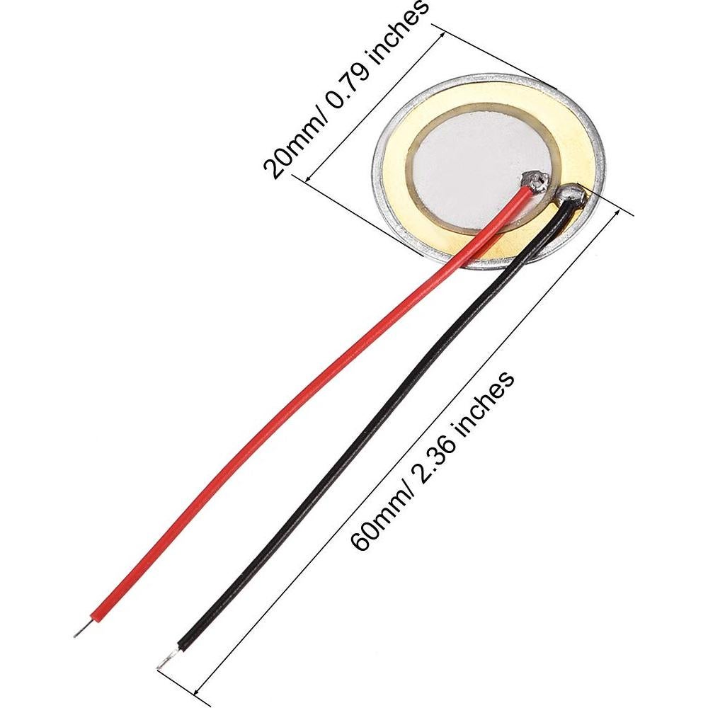 Discos Piezoeléctricos uxcell 20mm para Guitarras y Tambores - 20 Pcs